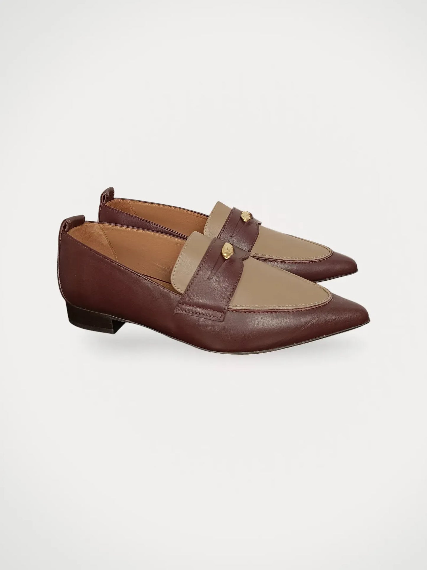 Flattered Penelope Brown-skinnloafers