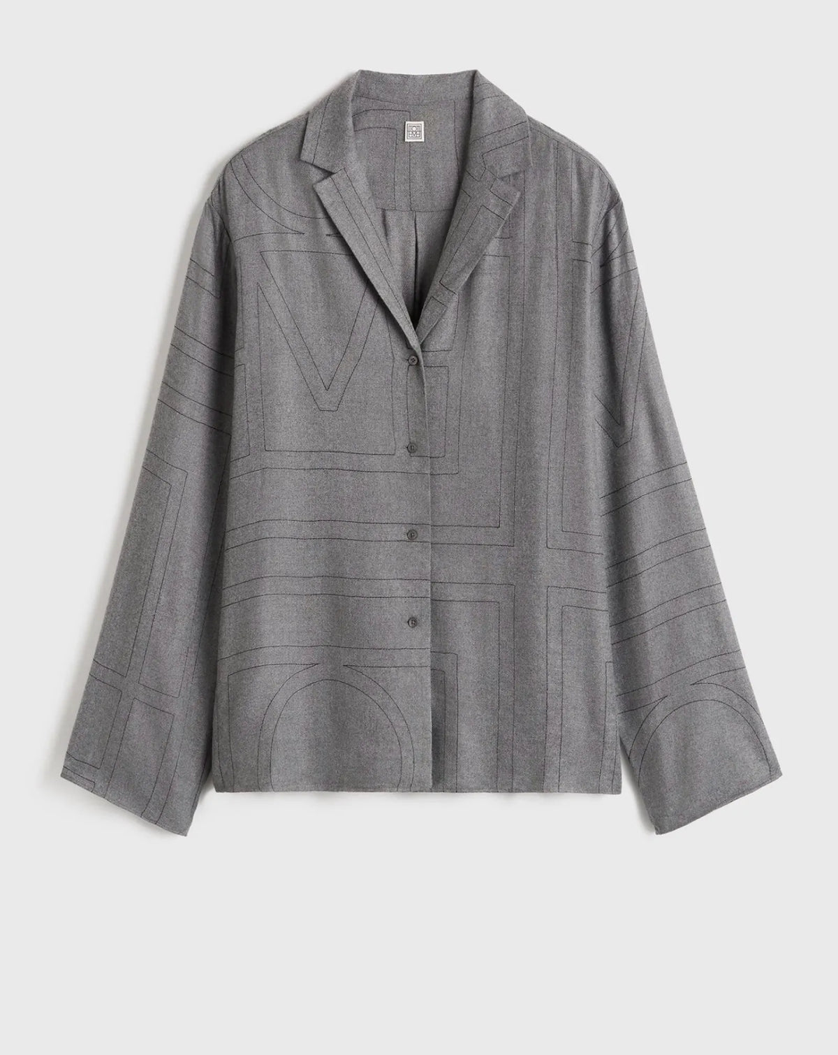 Toteme Monogram Flanell Pj , Grey-set