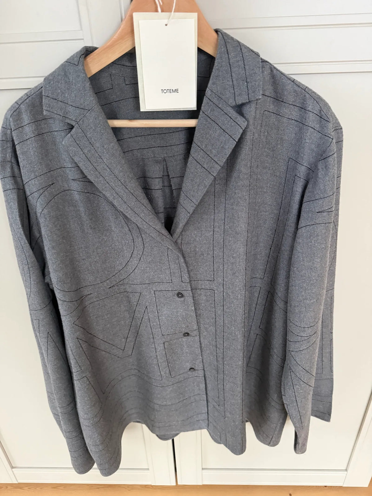 Toteme Monogram Flanell Pj , Grey-set