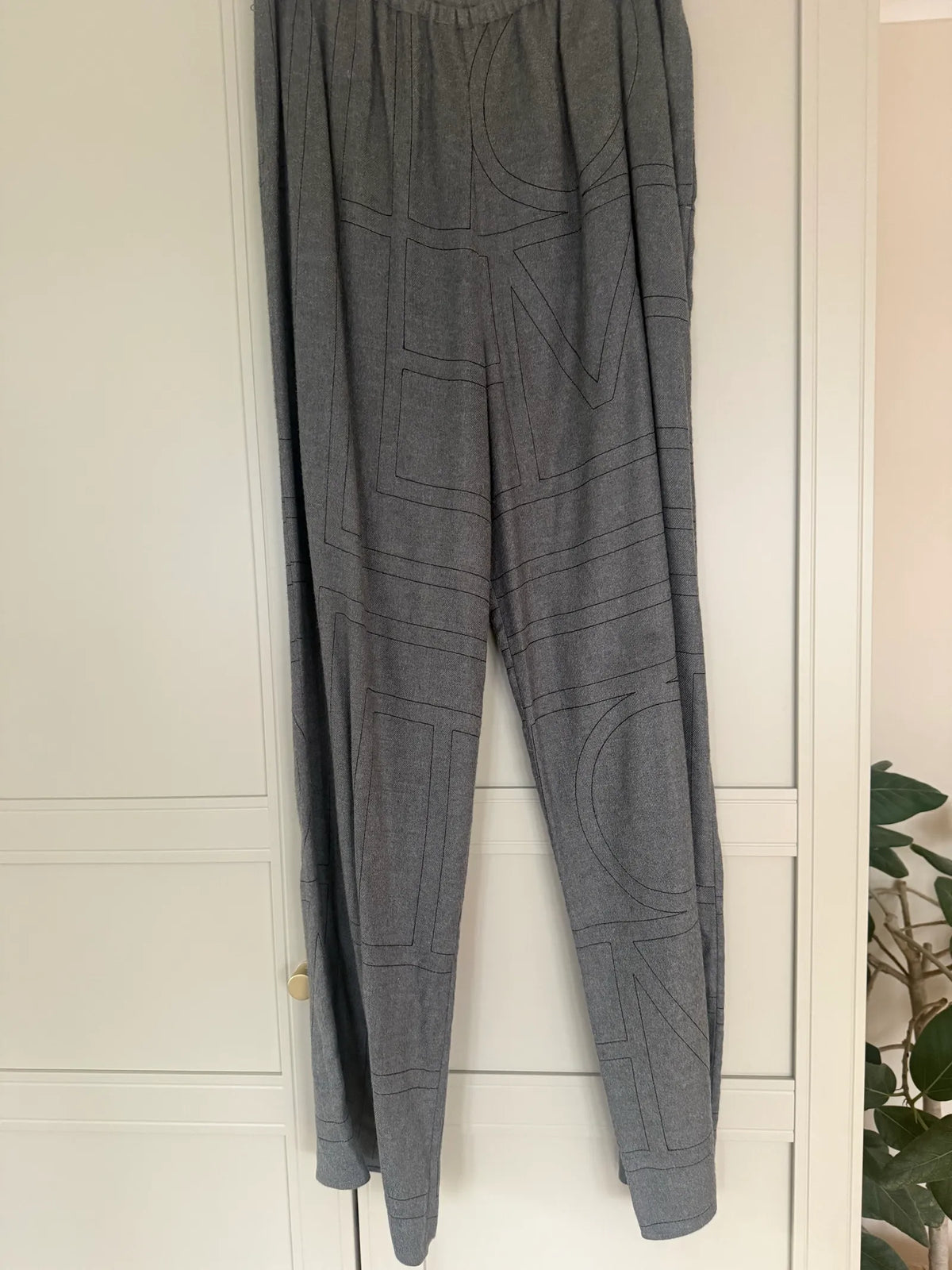 Toteme Monogram Flanell Pj , Grey-set