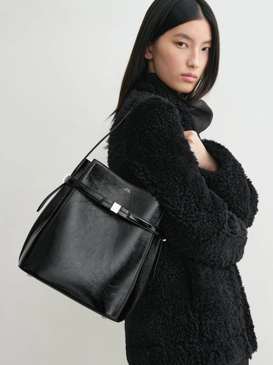 Toteme Naplack Bucket Black Shoulder bag