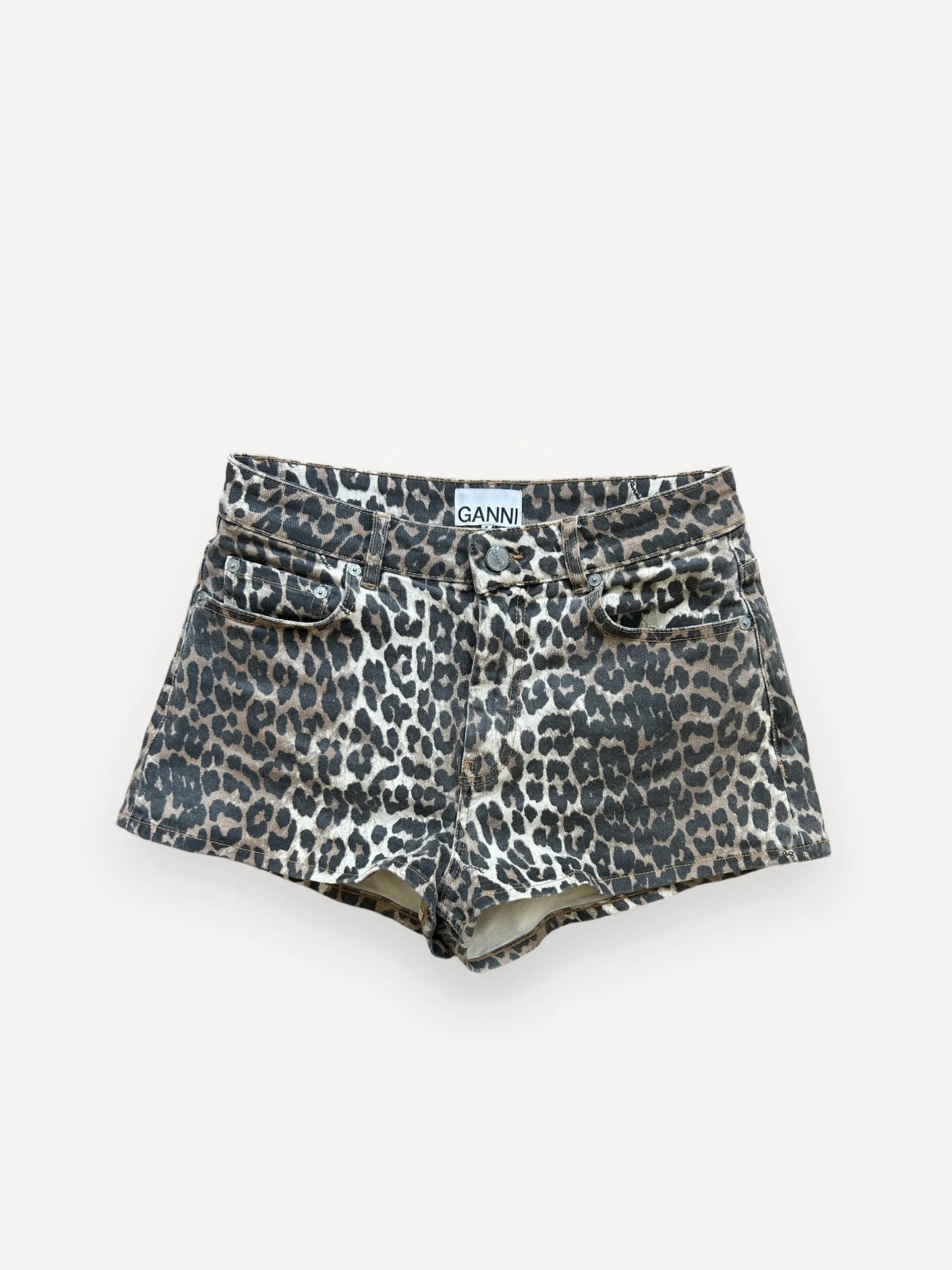 Ganni Leopard Print-shorts