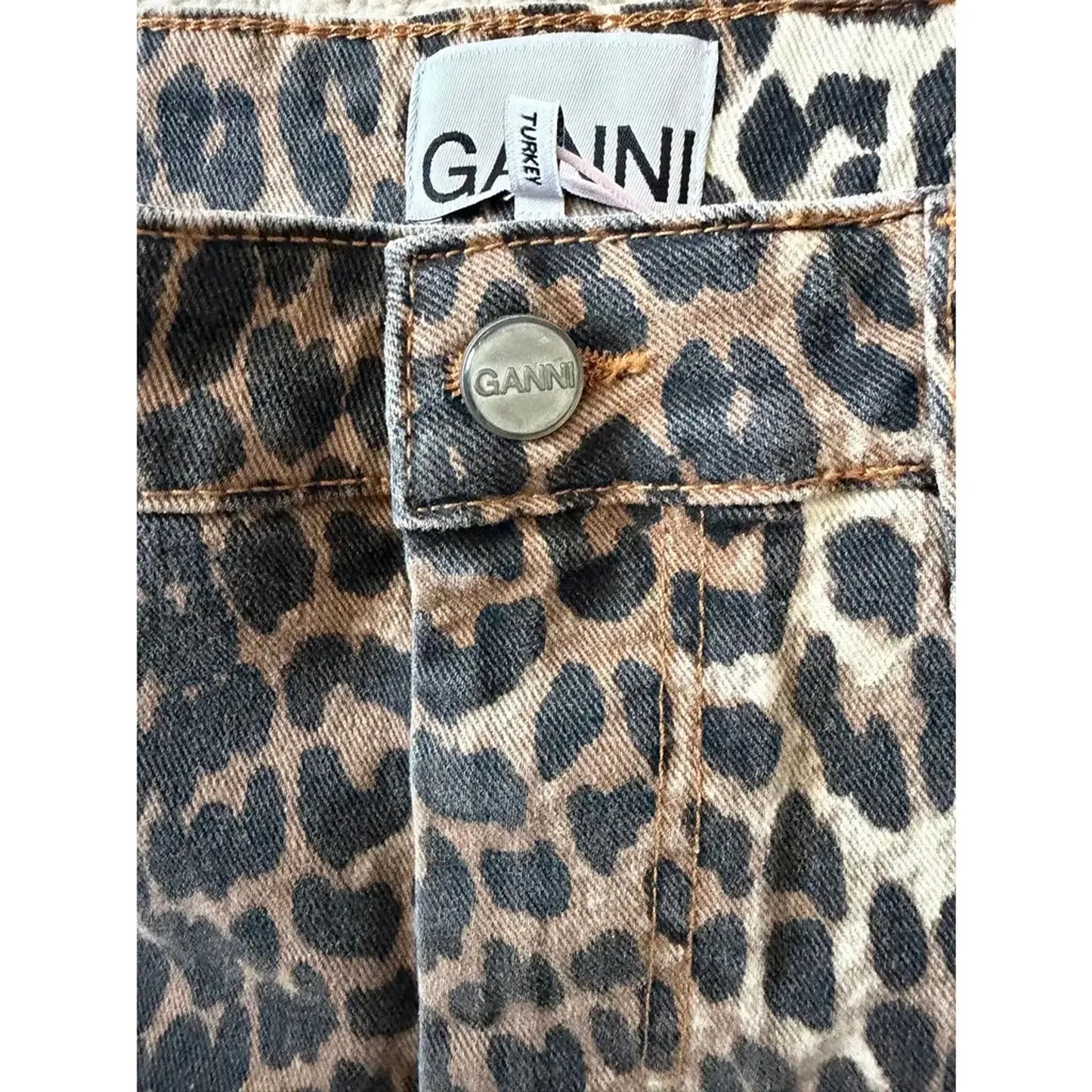 Ganni Leopard Print-shorts