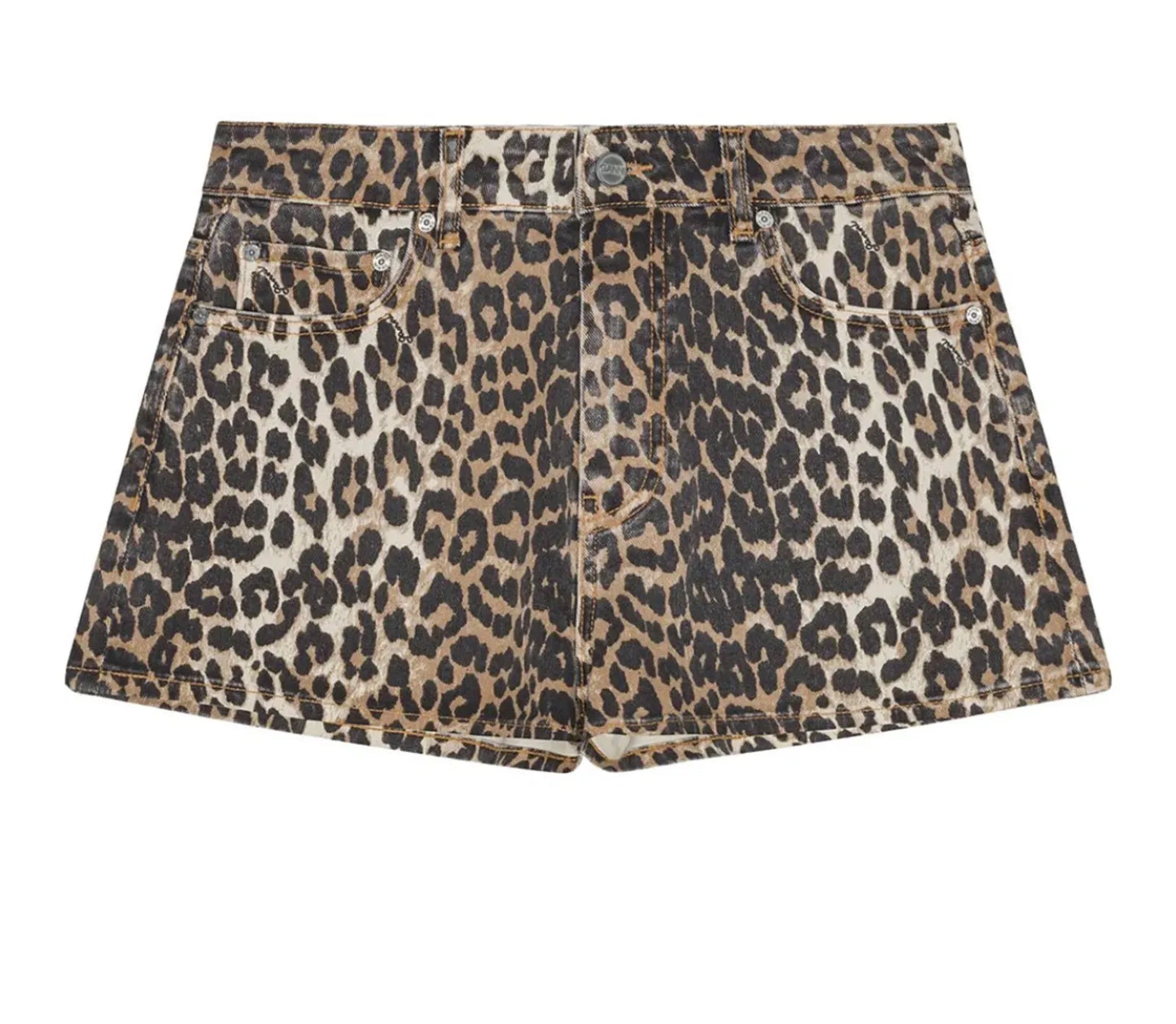 Ganni Leopard Print-shorts