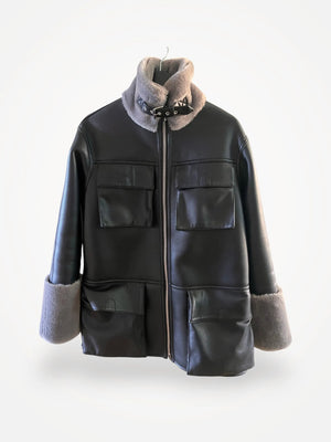 Stand Studio Vet Ej-skinnjacka NWOT
