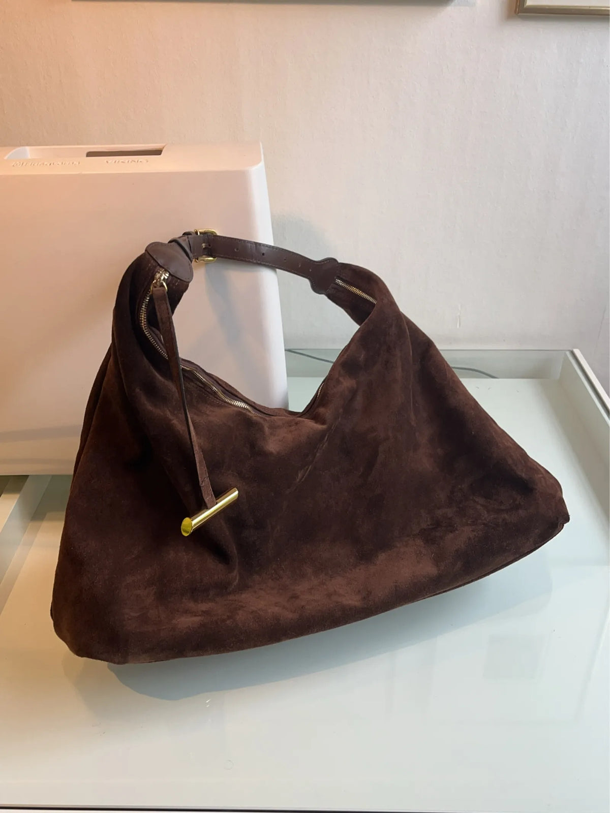 Little Liffner Pillow Hobo Brown Suede Shoulder bag