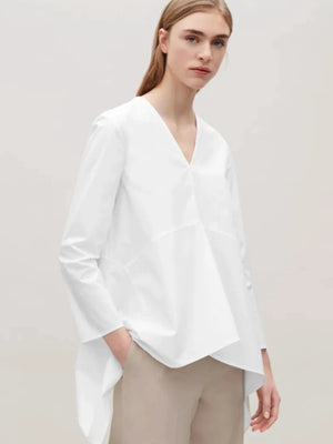 Cos Asymmetric Poplin-blus
