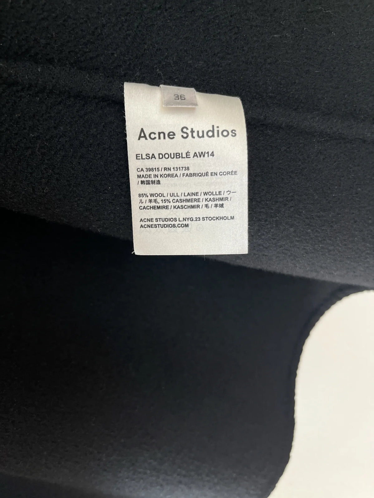 Acne Studios Elsa Doublé-ullkappa