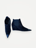 Chanel Cc Logo Pointed Toe Pull-on Ankle-skinnboots