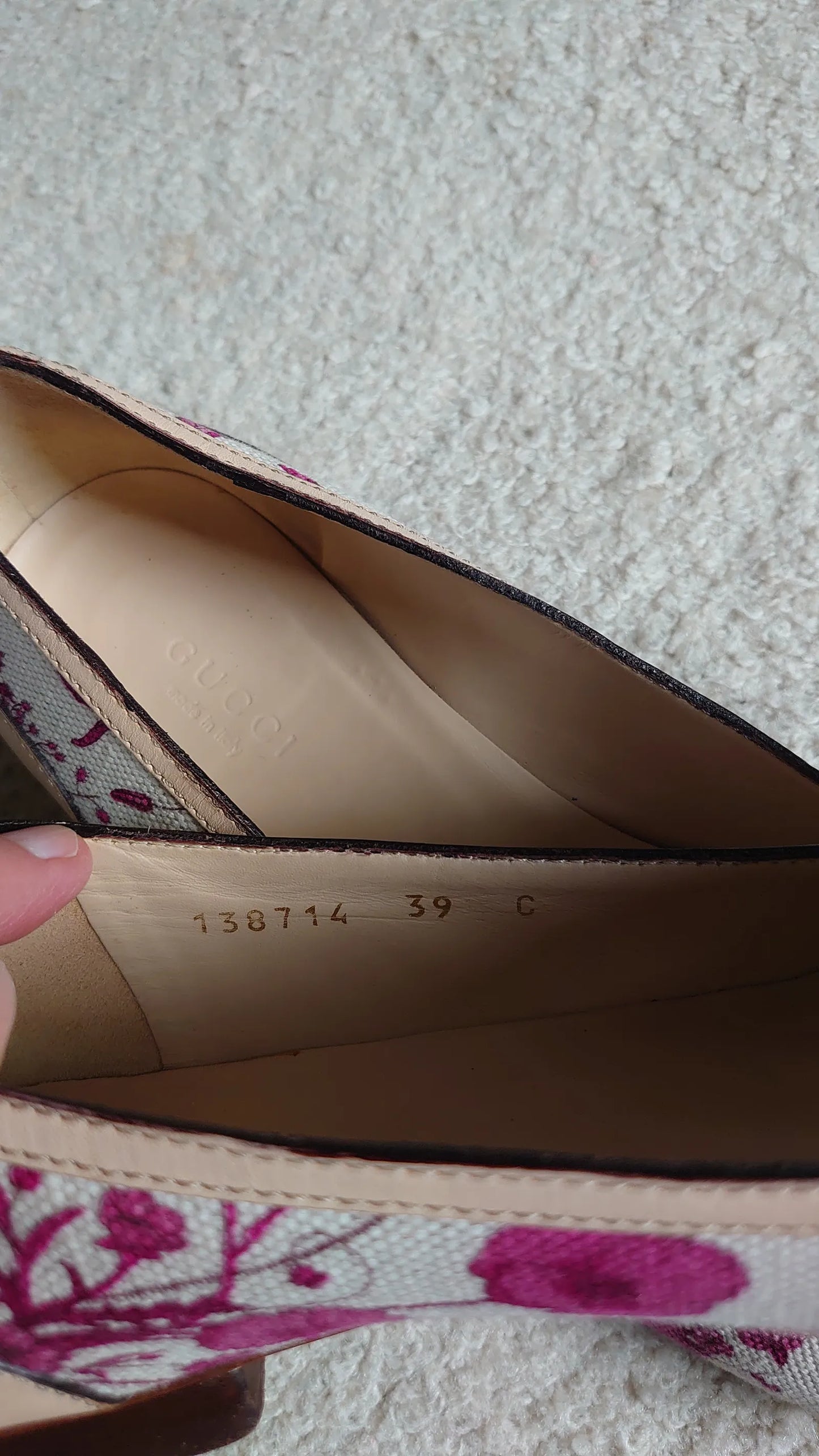 Gucci Floral Canvas Horsebit Bamboo Ballerinas Ballet flats