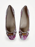 Gucci Floral Canvas Horsebit Bamboo Ballerinas Ballet flats