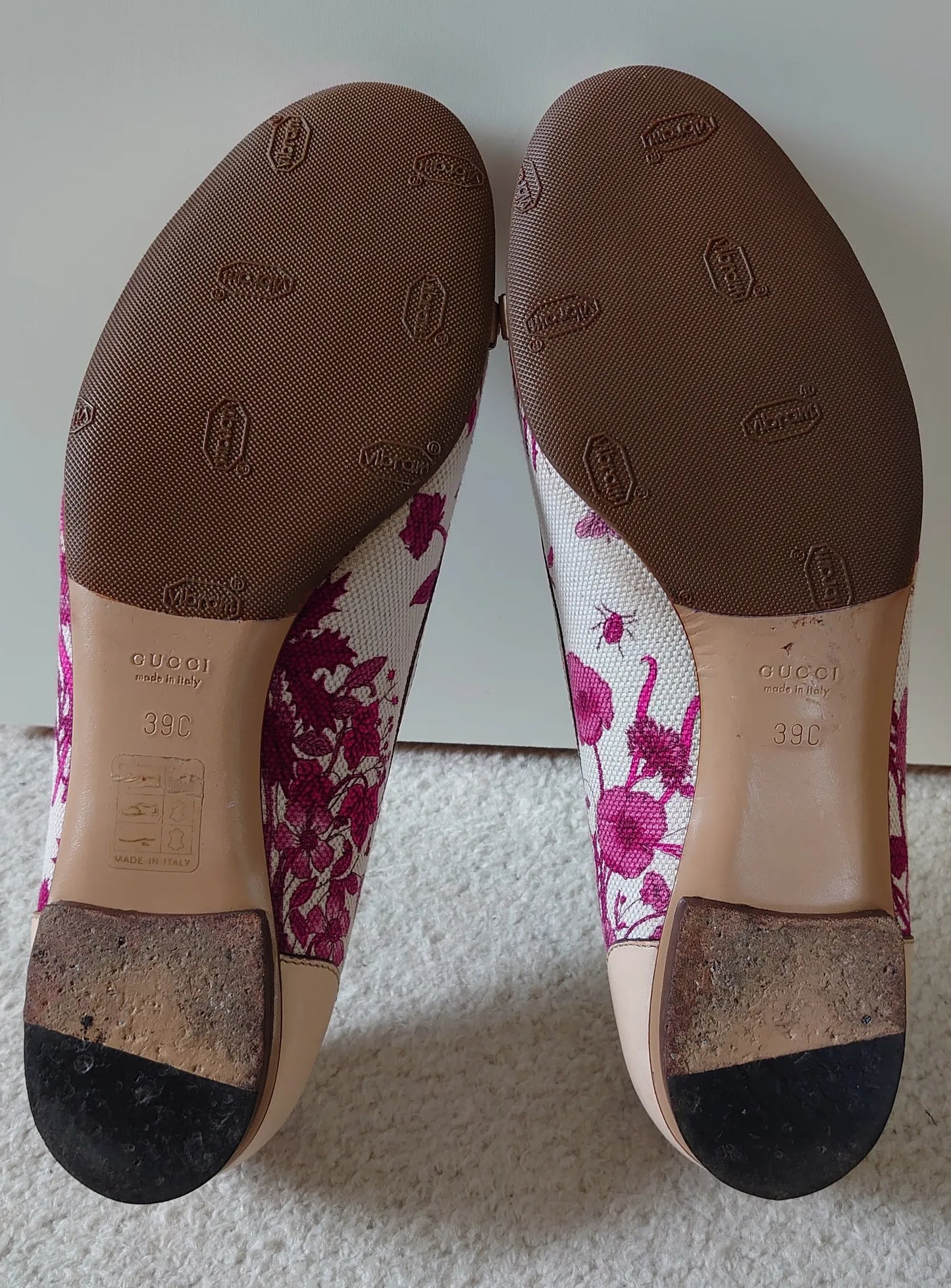 Gucci Floral Canvas Horsebit Bamboo Ballerinas Ballet flats