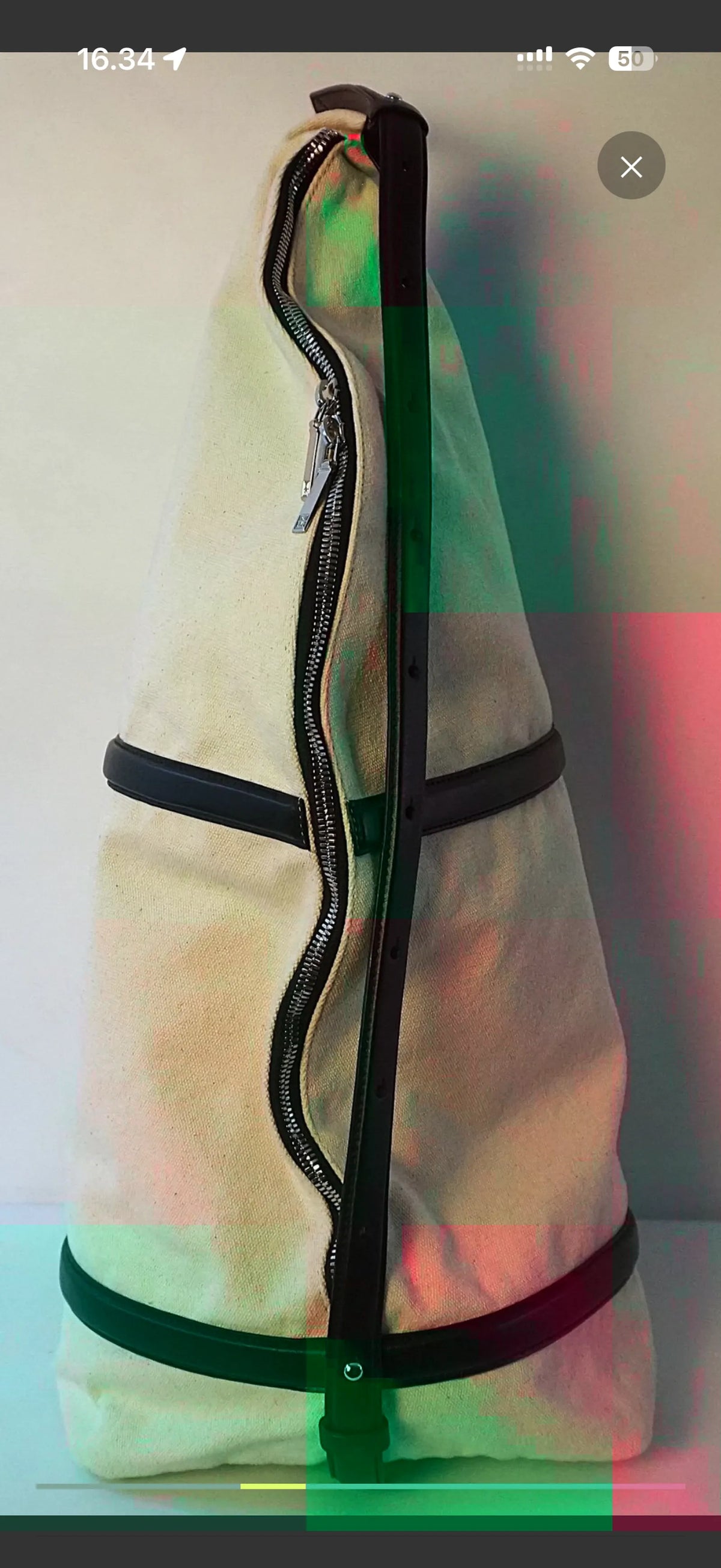 Toteme Leather-trimmed Canvas Sling-skinnaxelremsväska