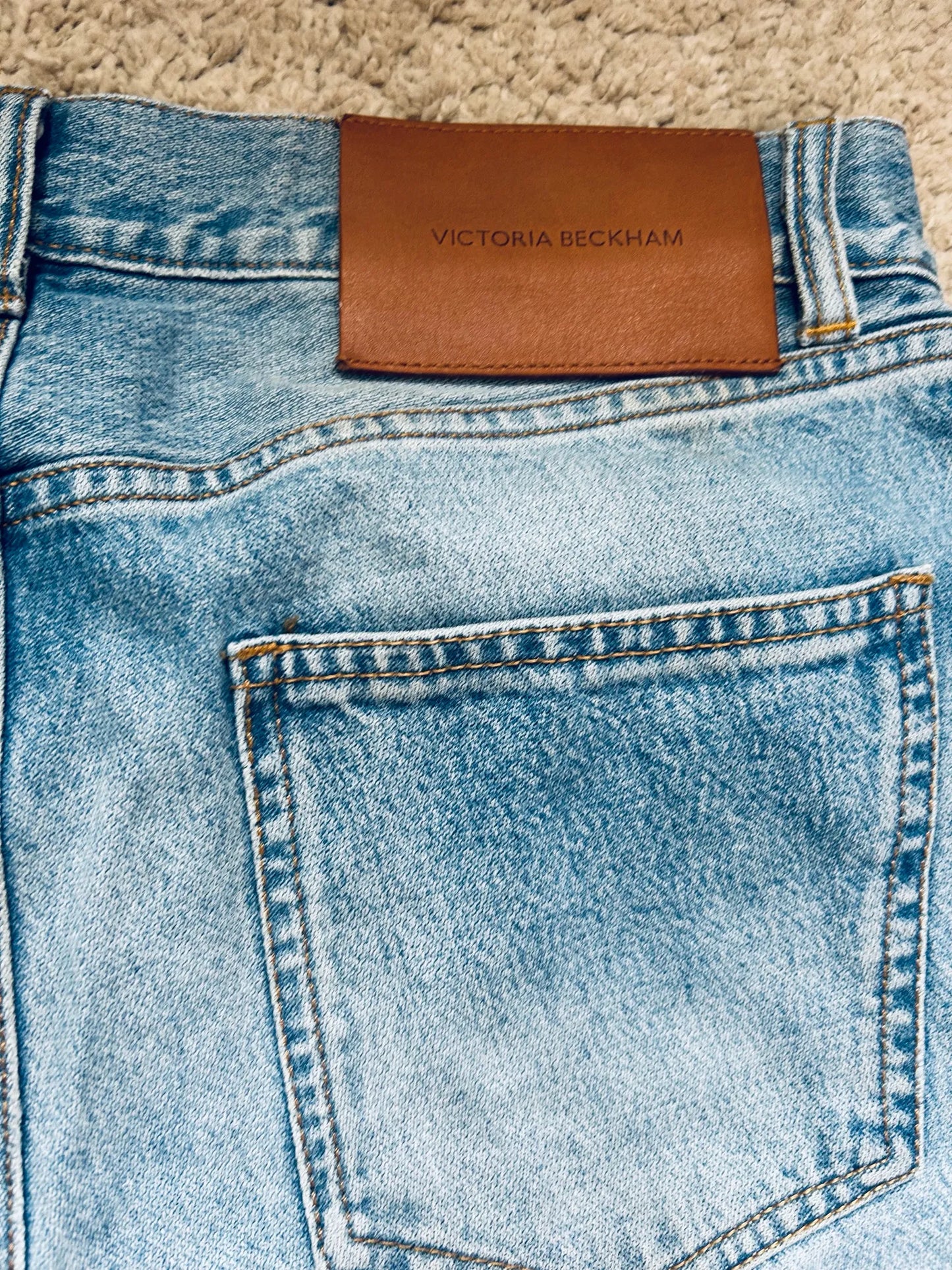 Victoria Beckham Straight Leg - Mid-blue Wash-jeans