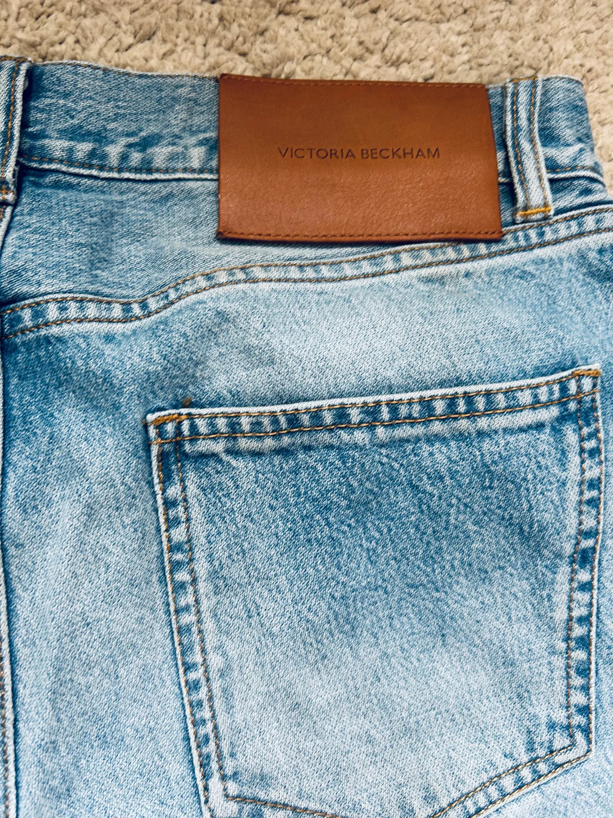 Victoria Beckham Straight Leg - Mid-blue Wash Jeans