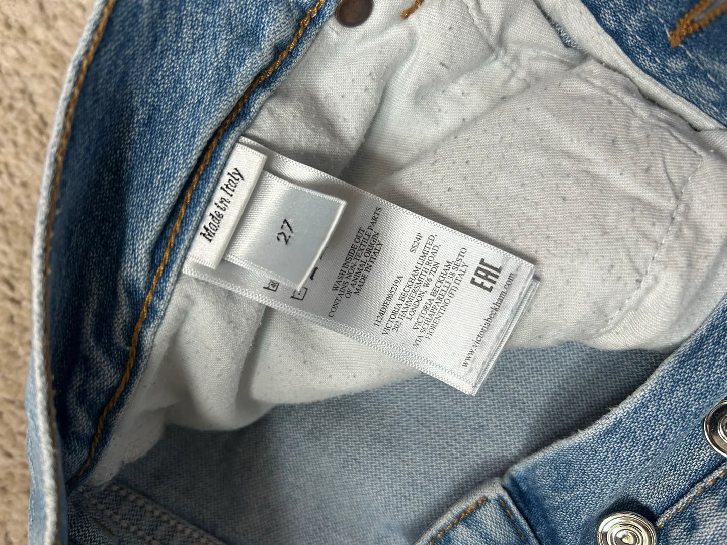 Victoria Beckham Straight Leg - Mid-blue Wash-jeans