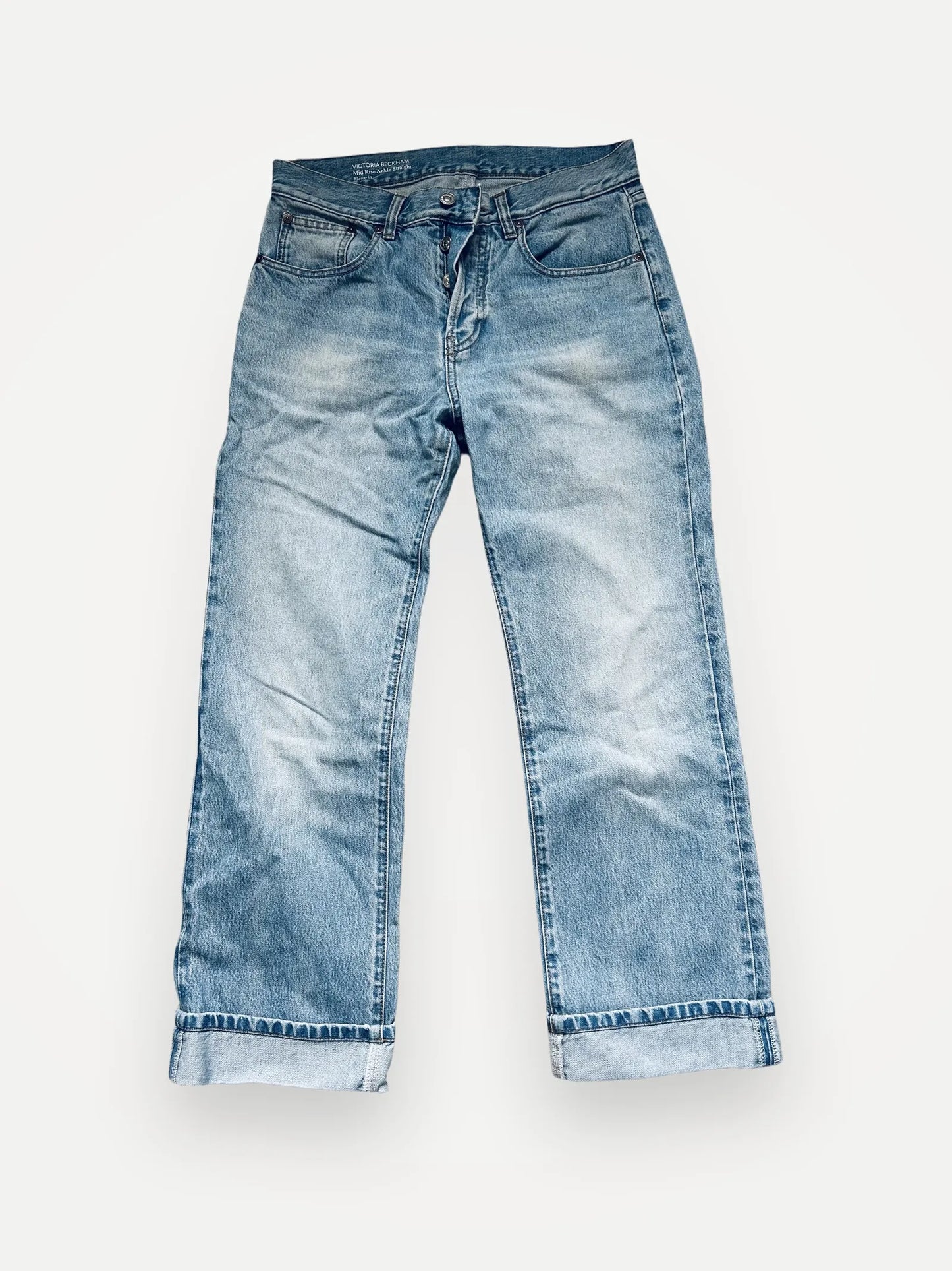 Victoria Beckham Straight Leg - Mid-blue Wash-jeans