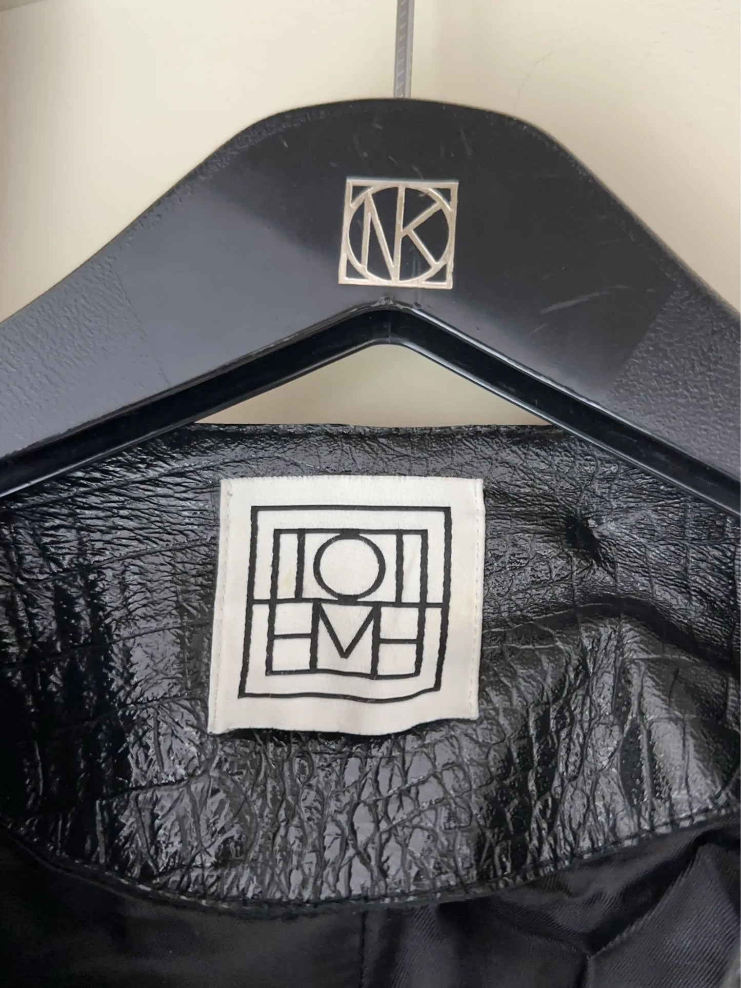 Toteme Croco Embossed Leather-skinnkavaj NWOT