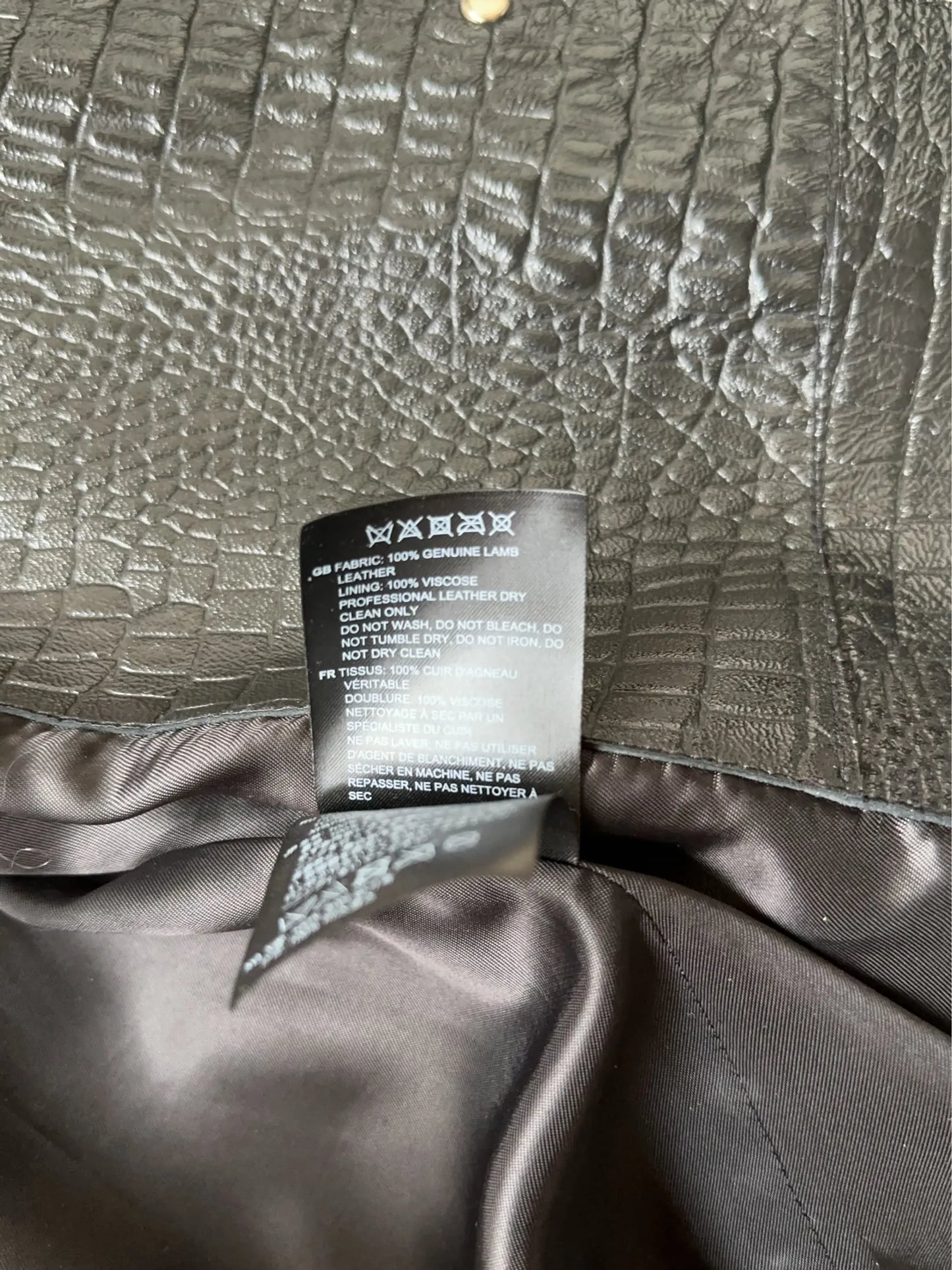 Toteme Croco Embossed Leather-skinnkavaj NWOT