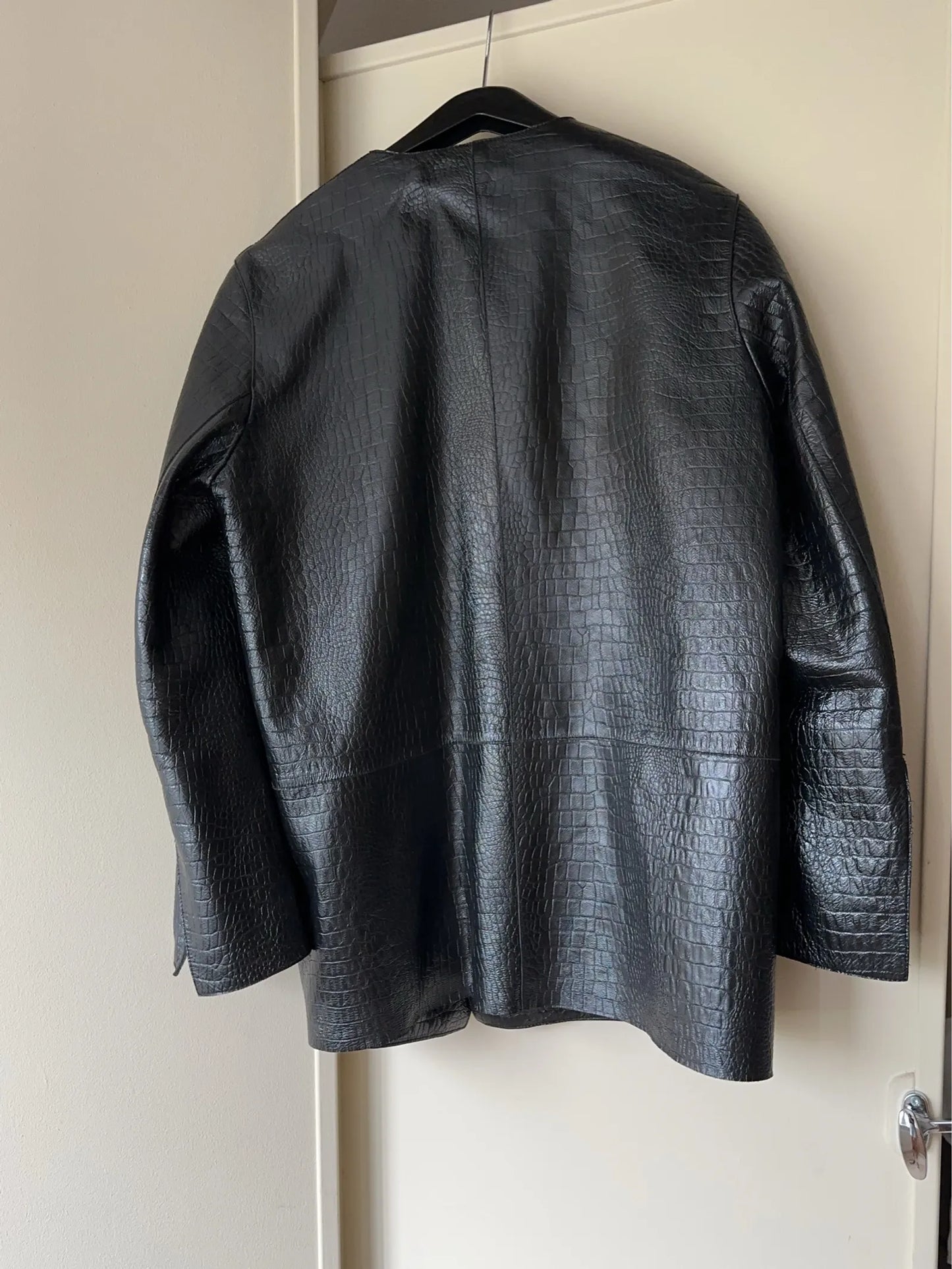 Toteme Croco Embossed Leather-skinnkavaj NWOT
