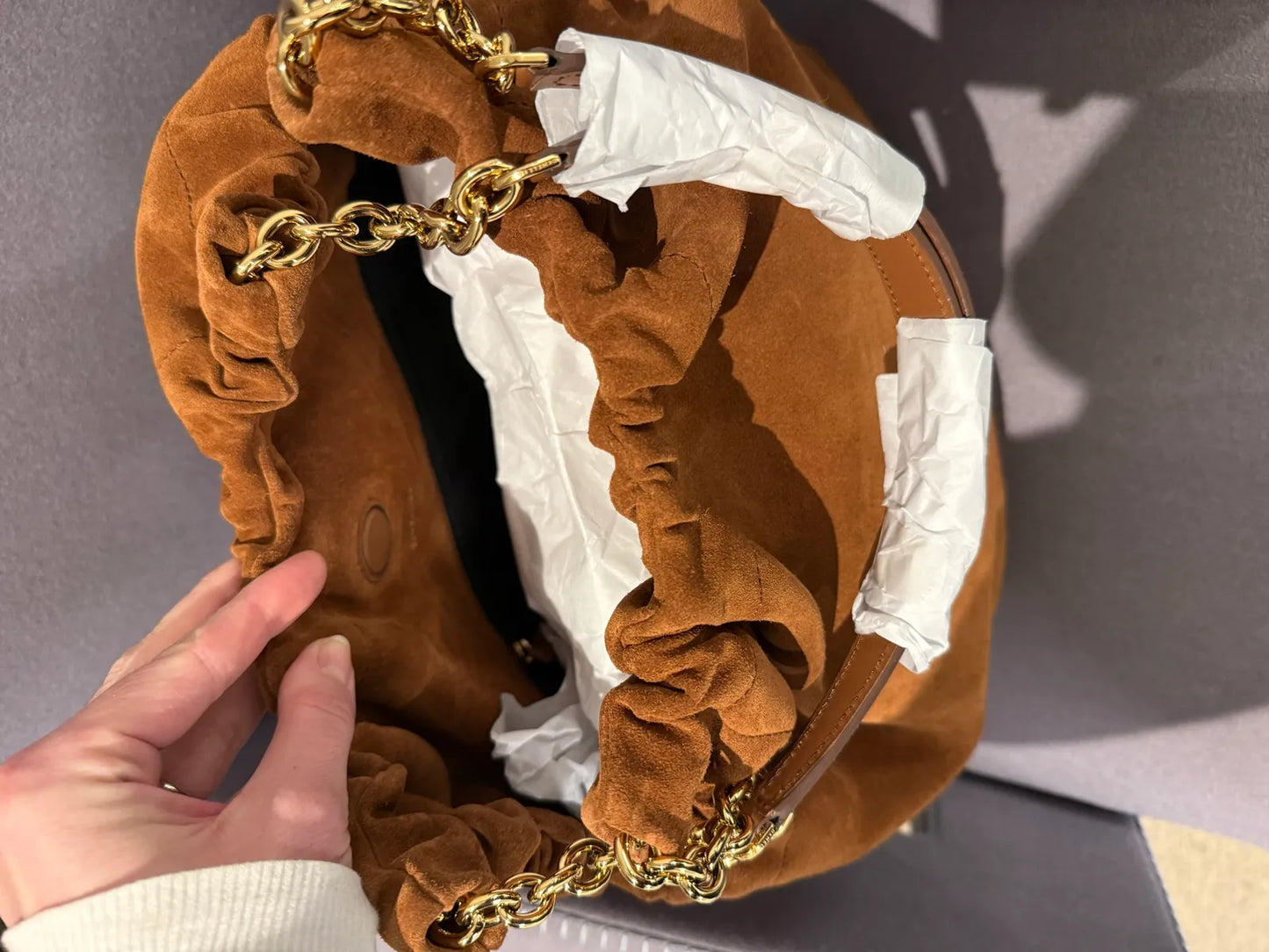 Demellier Miami Suede-handväska NWT