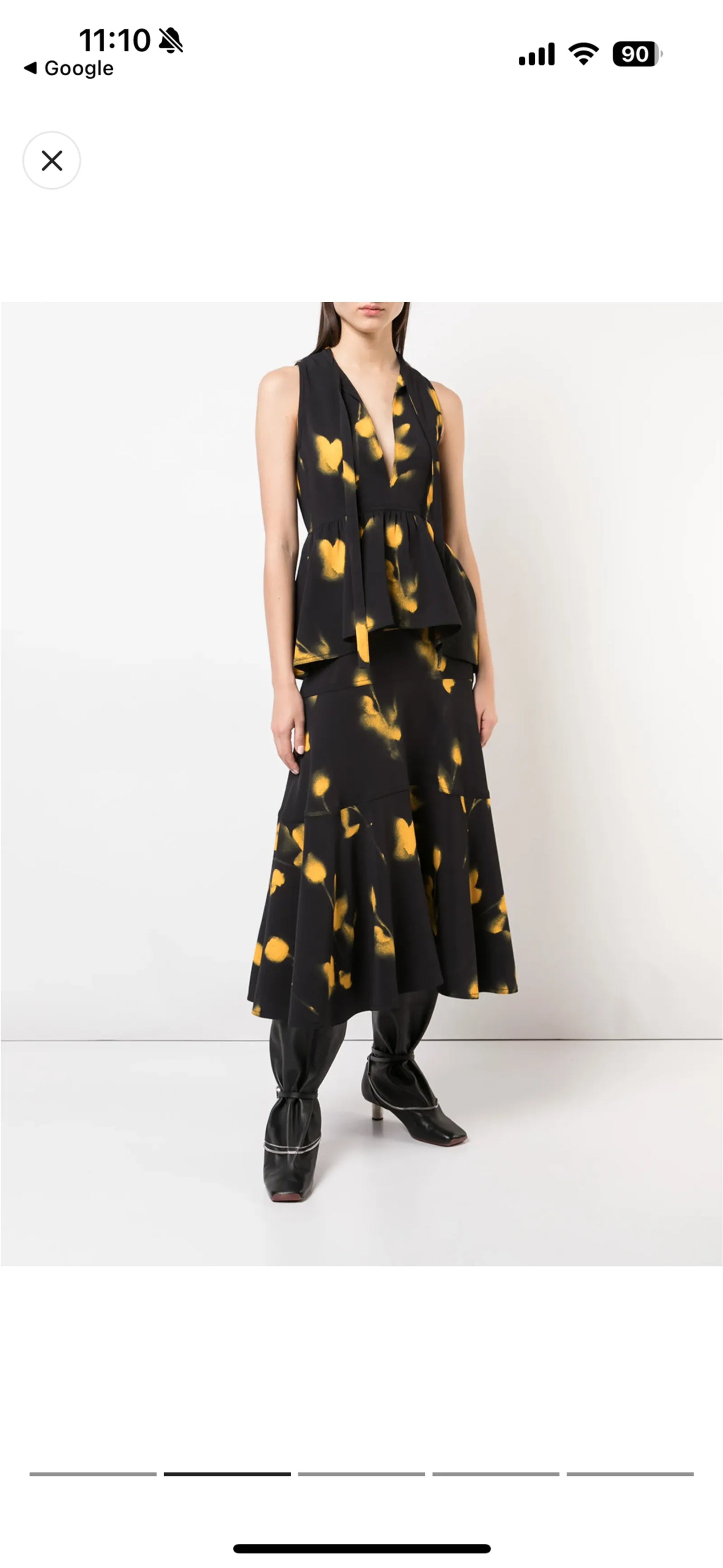 Proenza Schouler Abstract Print Cady Swing Skirt