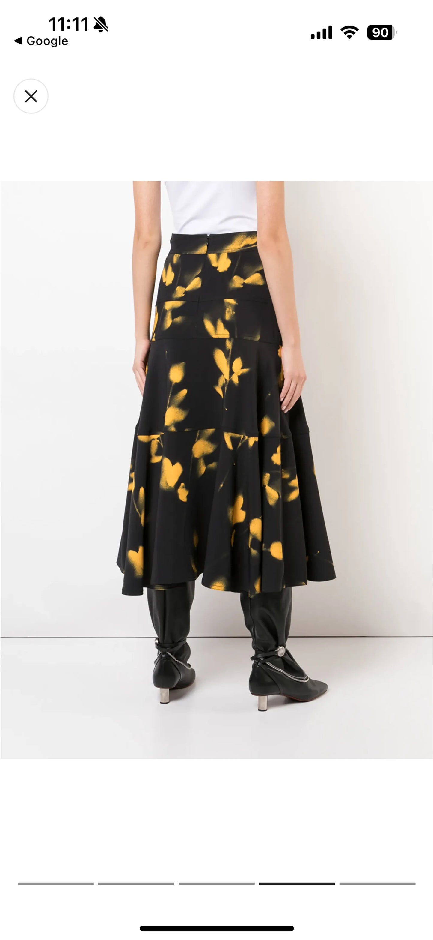 Proenza Schouler Abstract Print Cady Swing Skirt