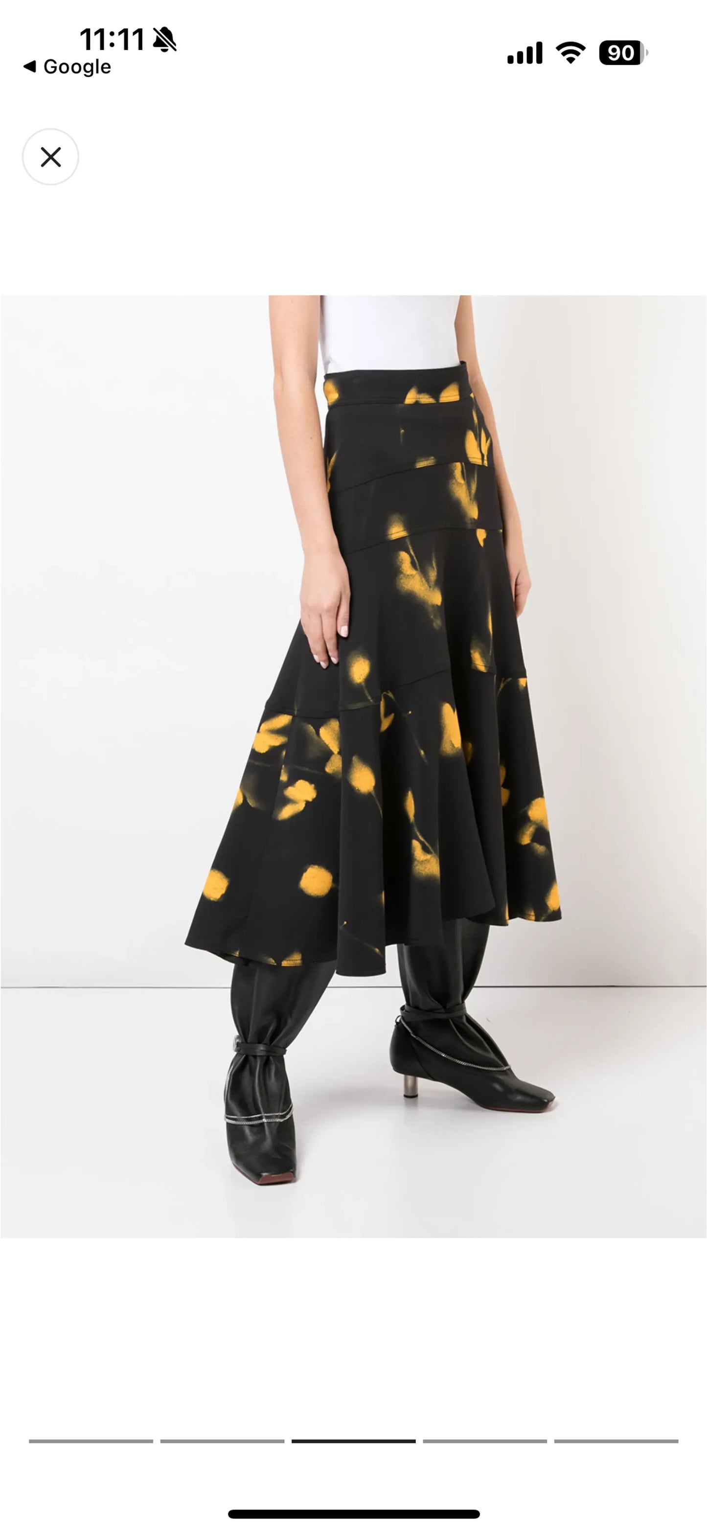 Proenza Schouler Abstract Print Cady Swing Skirt