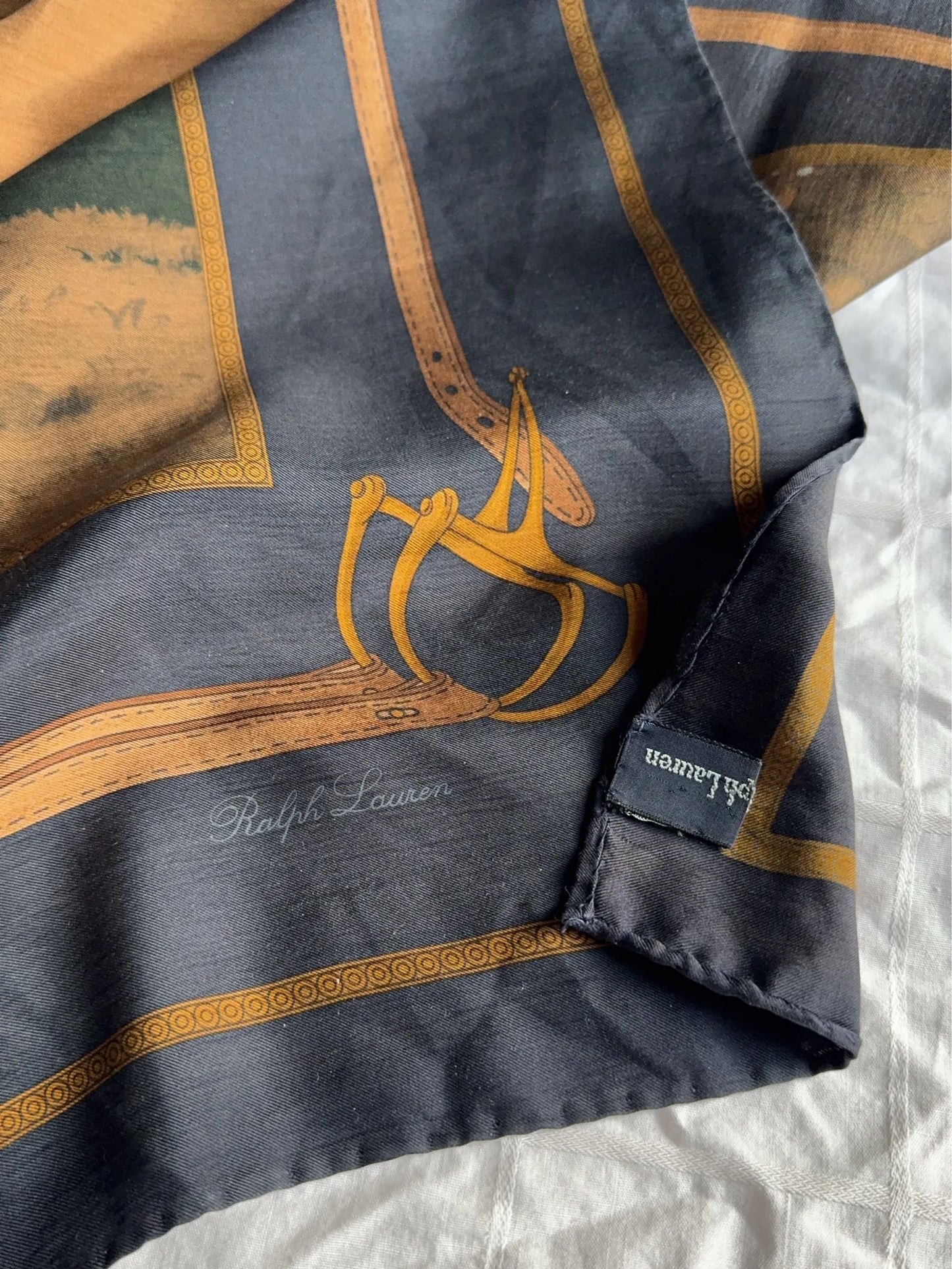 Ralph Lauren Sidenscarf Med Polomotiv Scarf