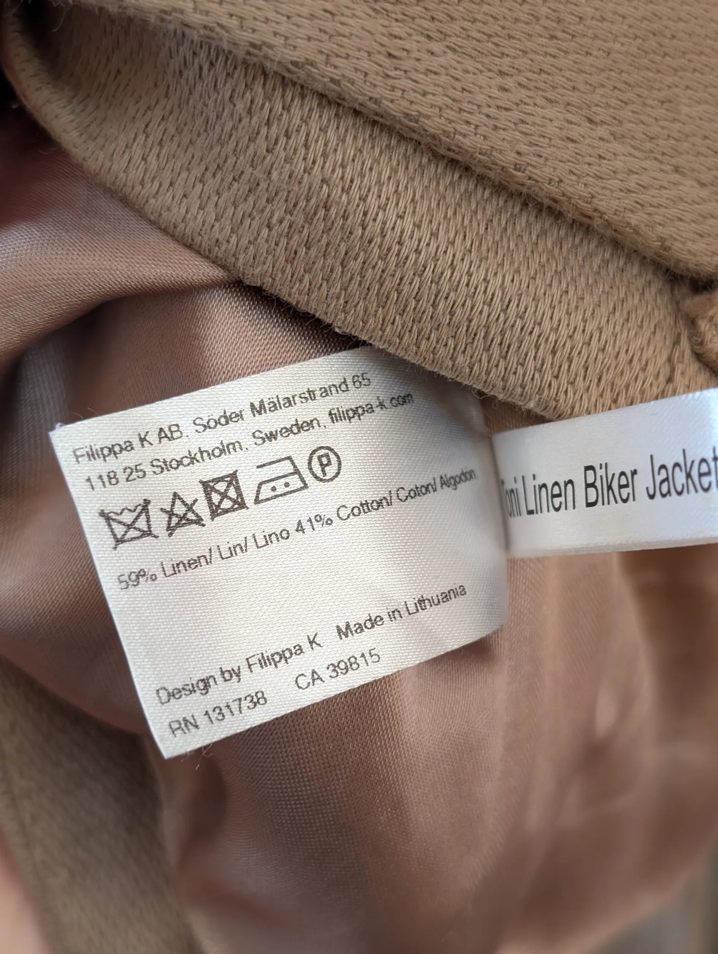 Filippa K Toni Linen Biker-linnejacka