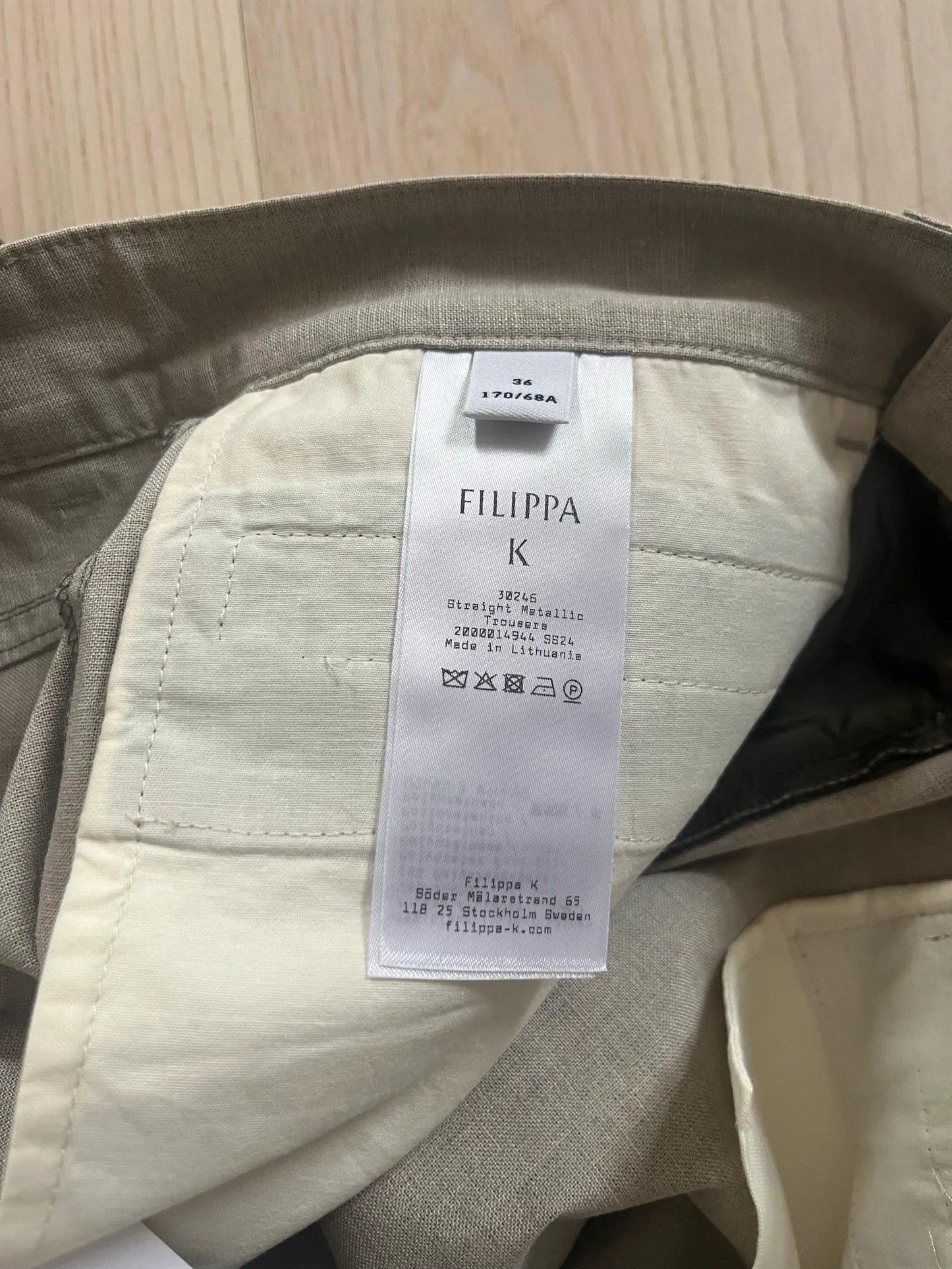 Filippa K Straight Metallic-linnebyxor NWT
