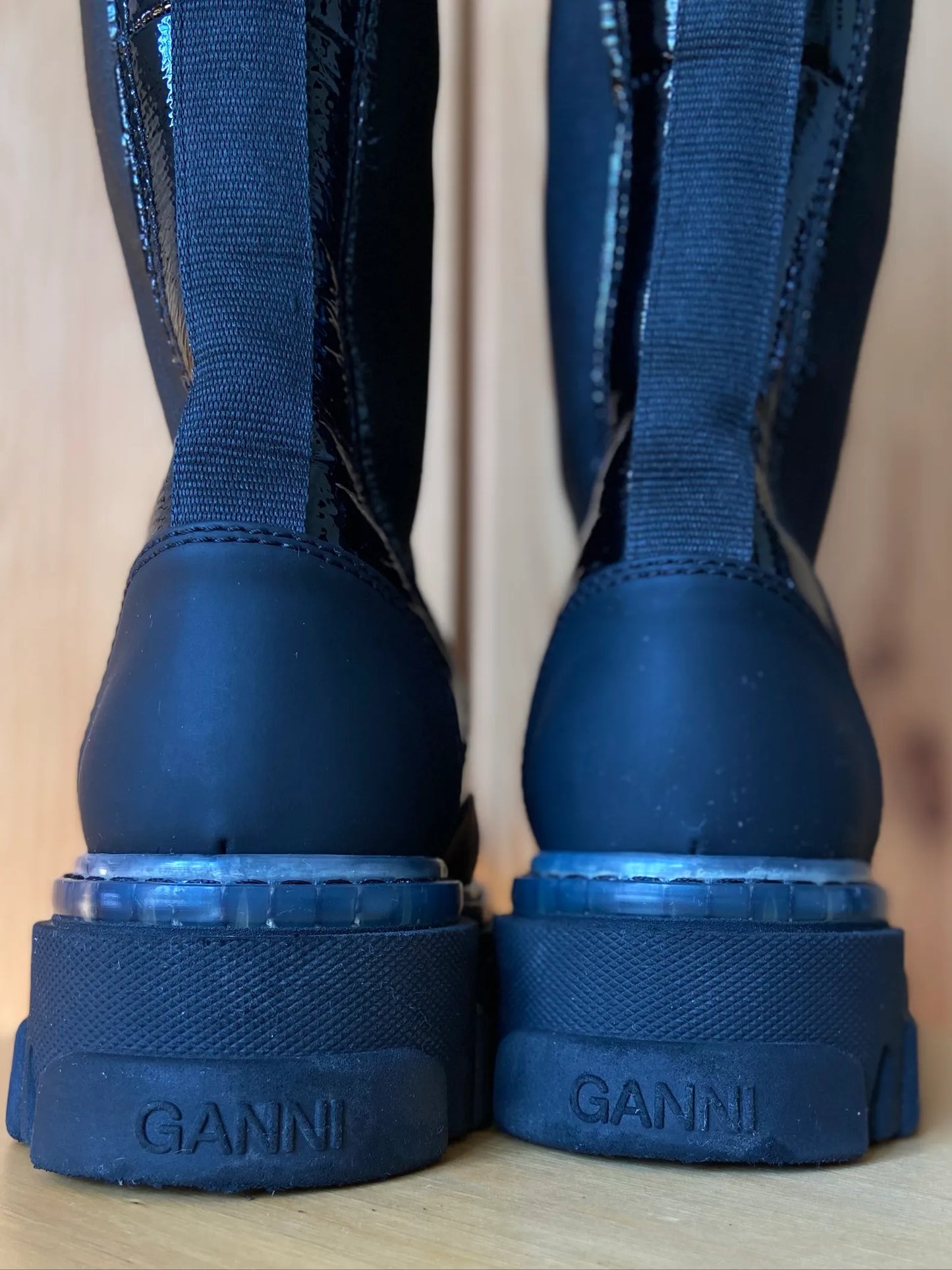 Ganni High Chelsea In Black Naplack-boots