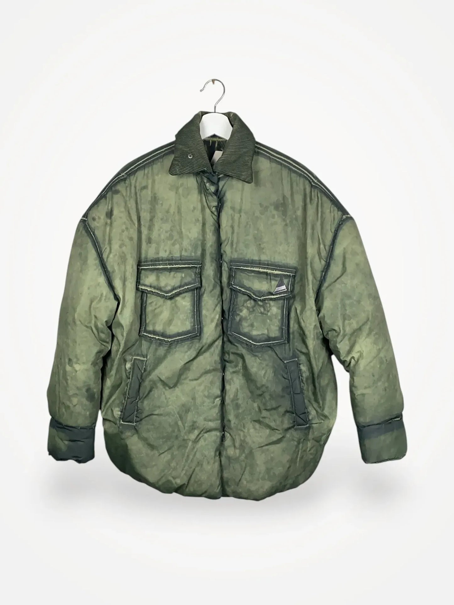 The Attico Military Green Short Coat Puffer jacket