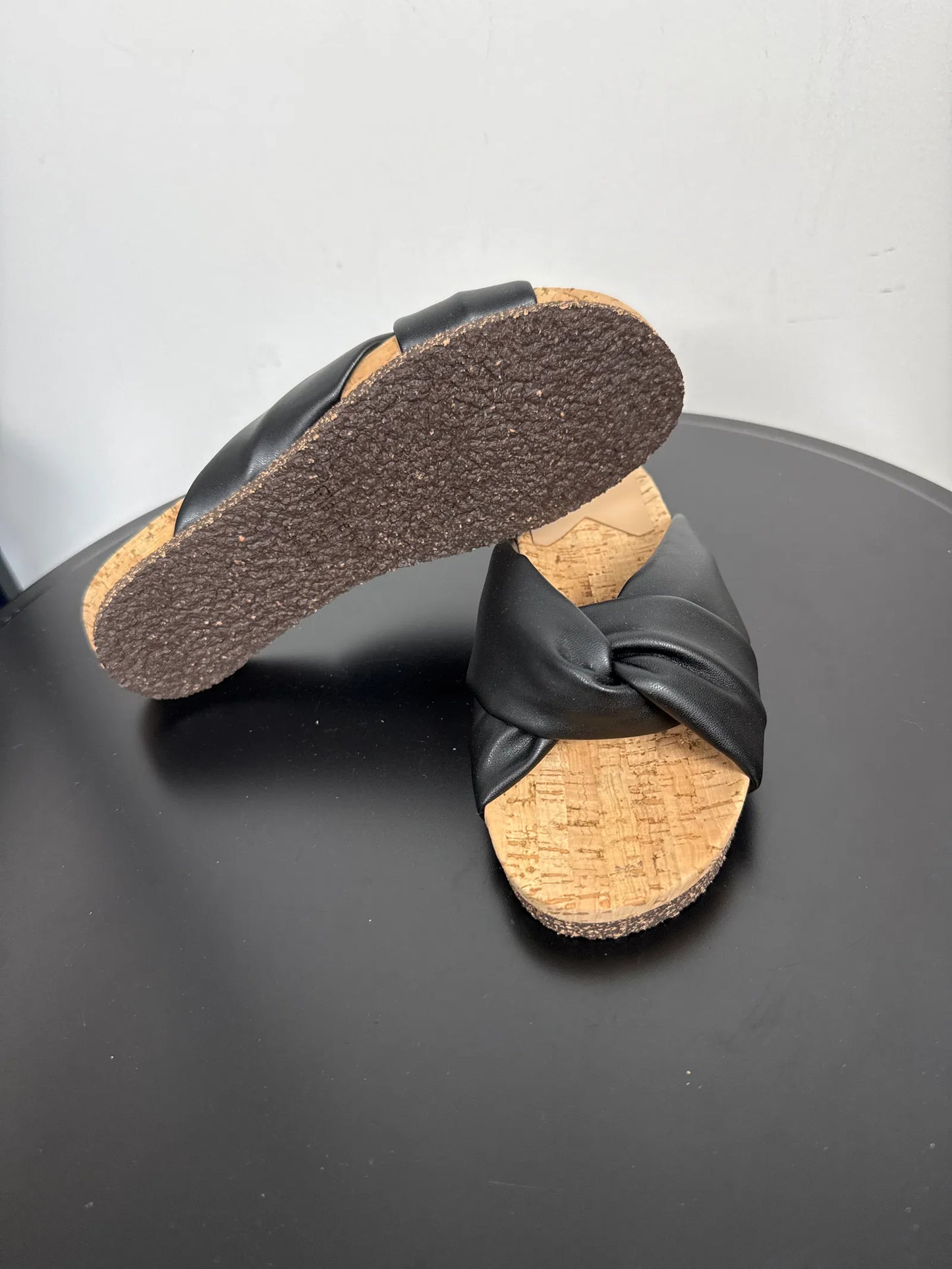 Flattered Lou Black Vegan Sandals