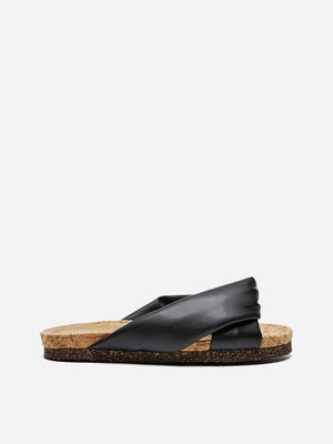 Flattered Lou Black Vegan Sandals