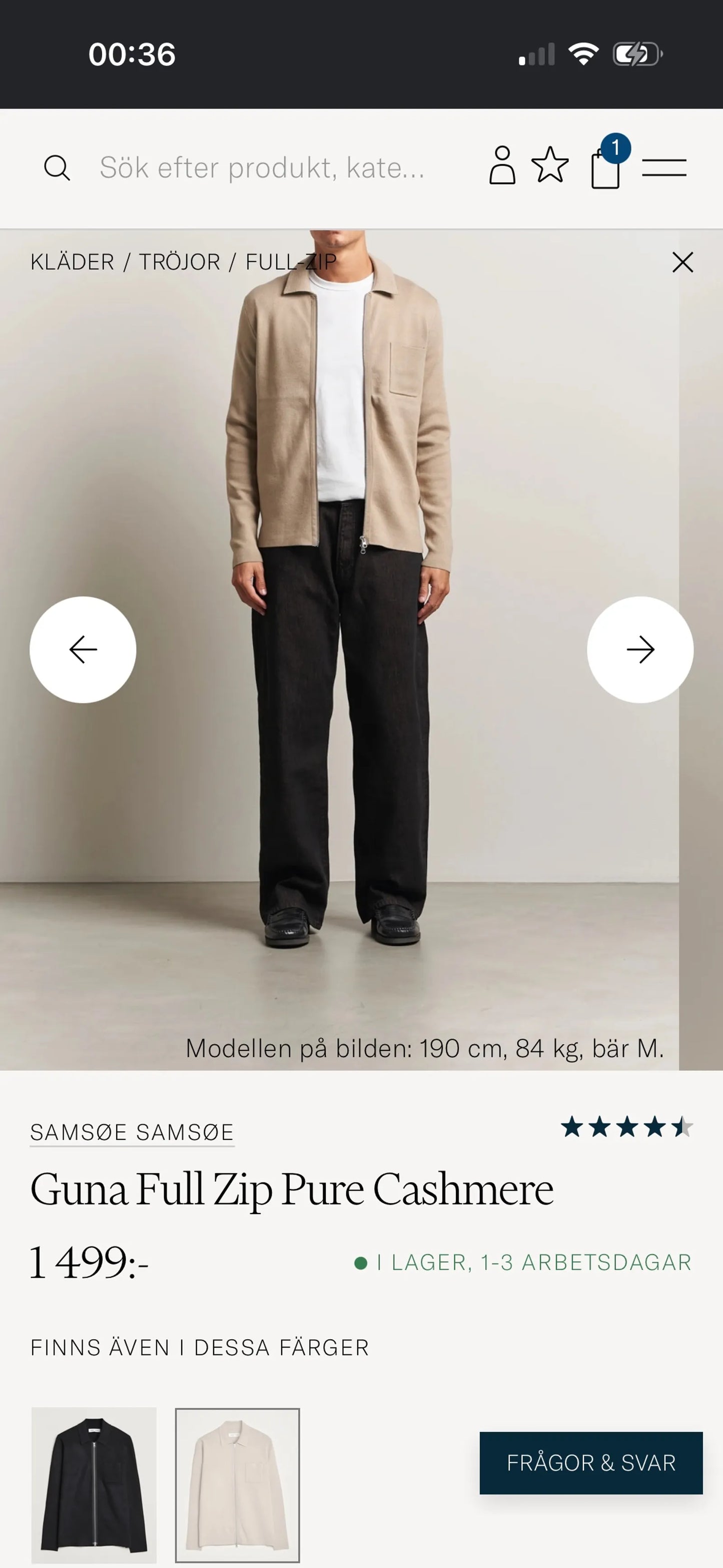 Samsøe Samsøe Guna Full Zip Pure Cashmere-kashmirtröja NWOT