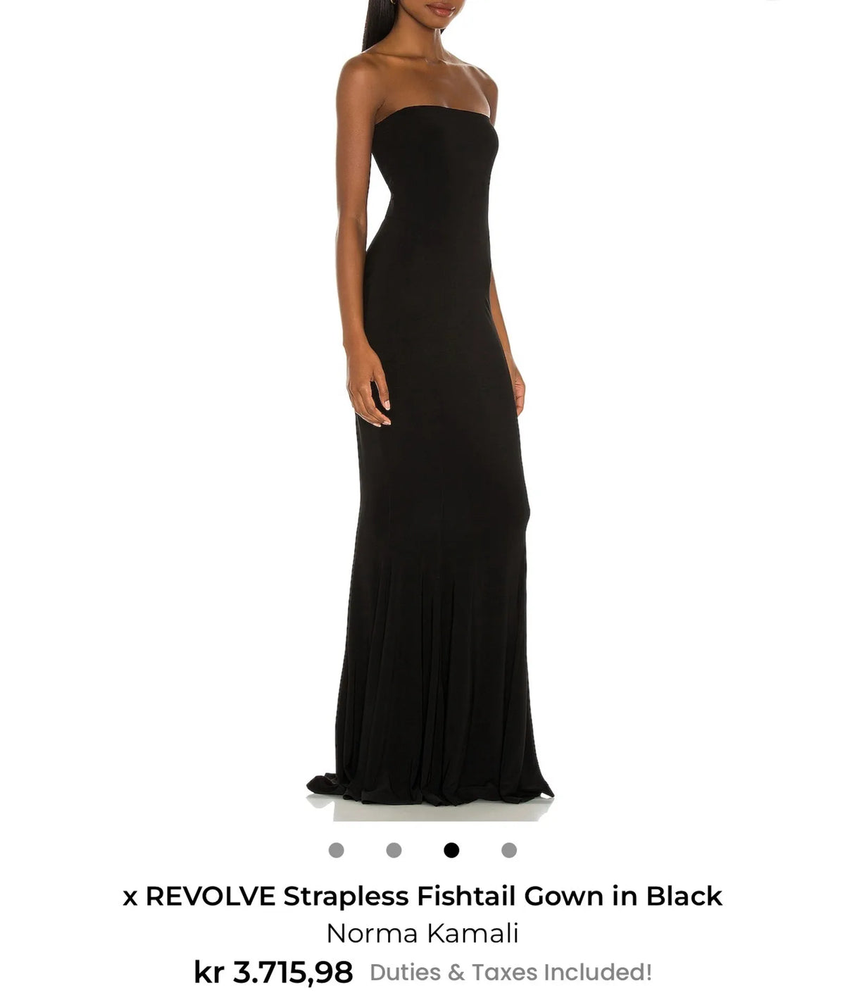 Norma Kamali Strapless Fishtail Gown Dress