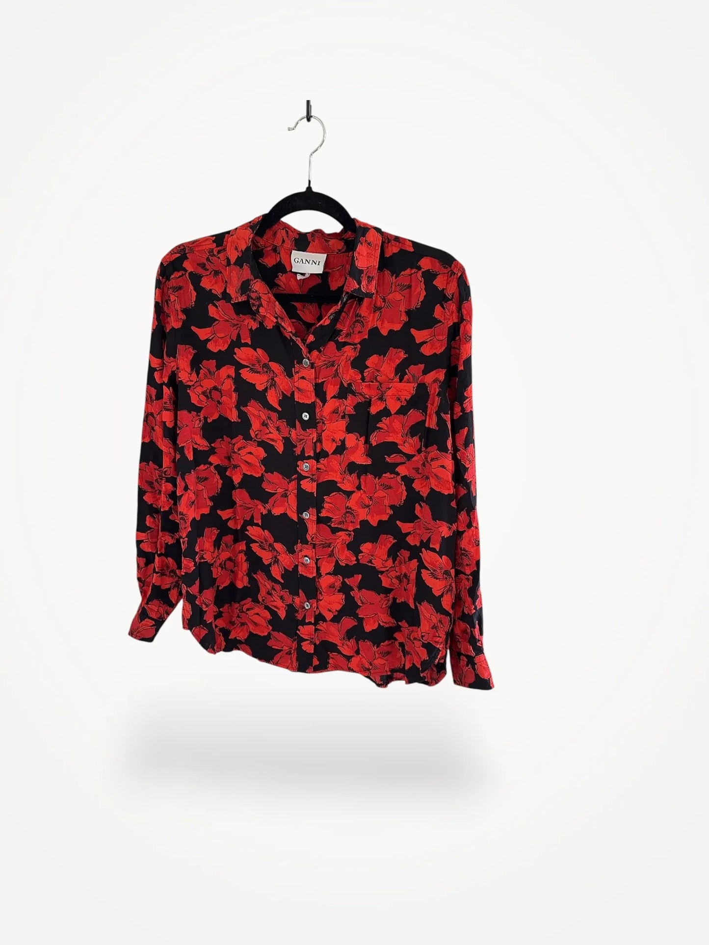 Ganni 1524 Coney Island Crepe-blus