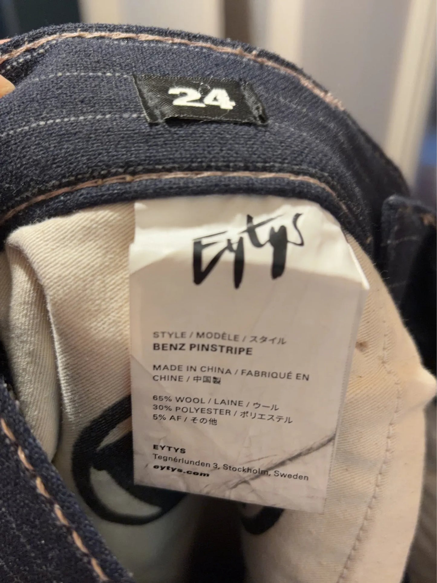Eytys Benz Pinstripe Midnight Trousers