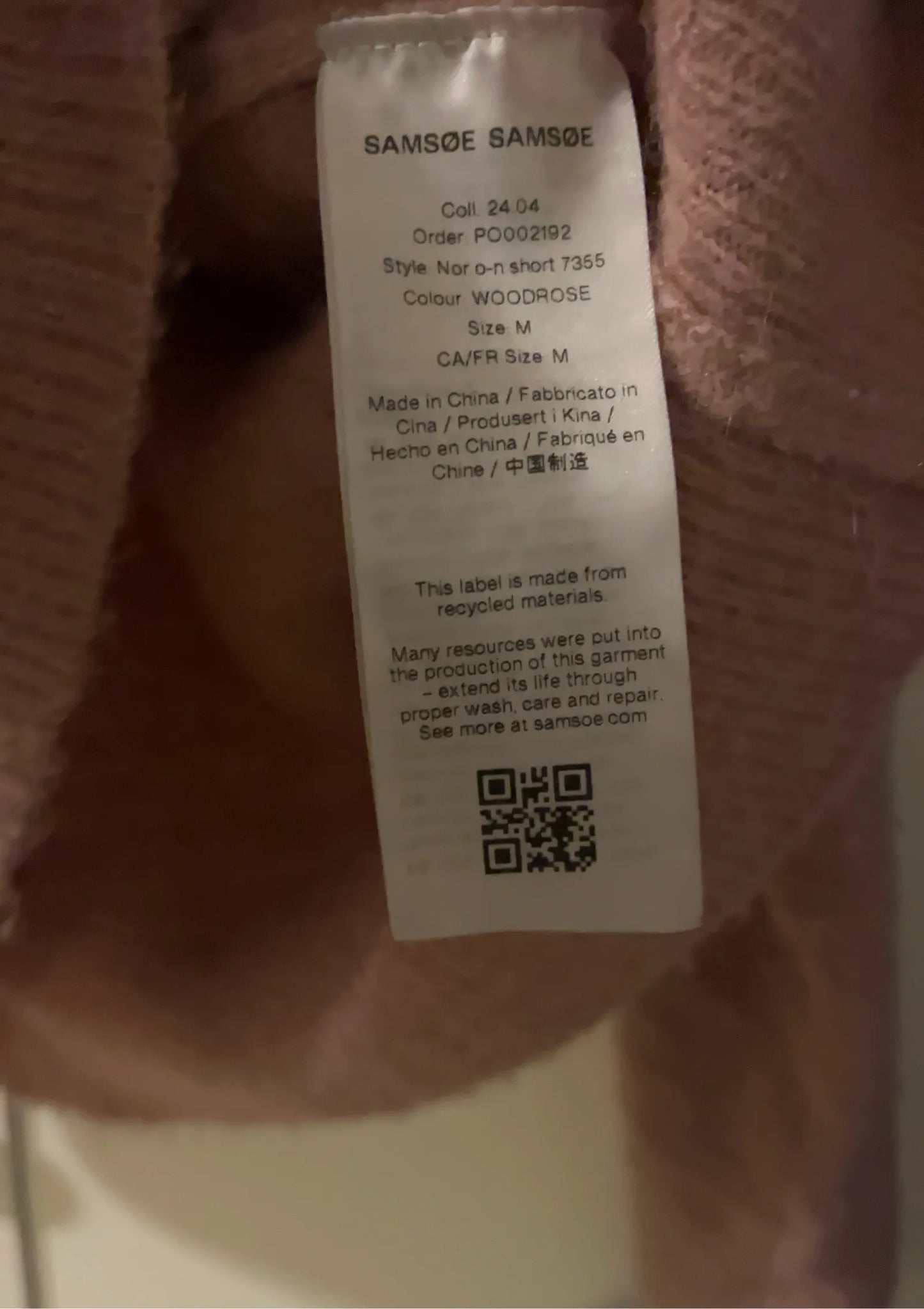 Samsøe Samsøe Nor O-n Short-ulltröja