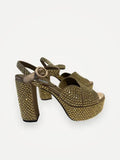 Prada Embellished Platform In Gold Sandals