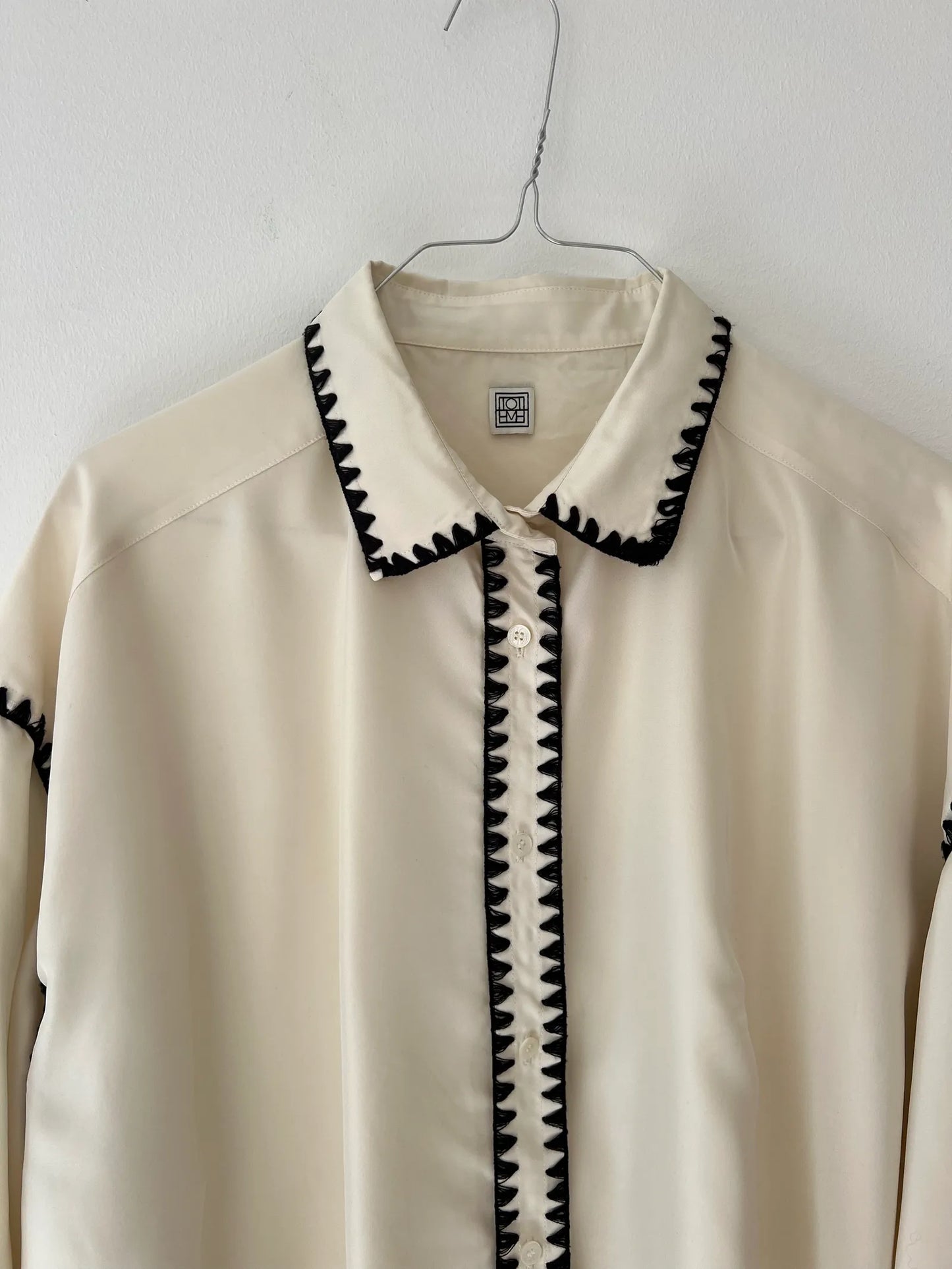 Toteme Long Embroidered Silk Shirt