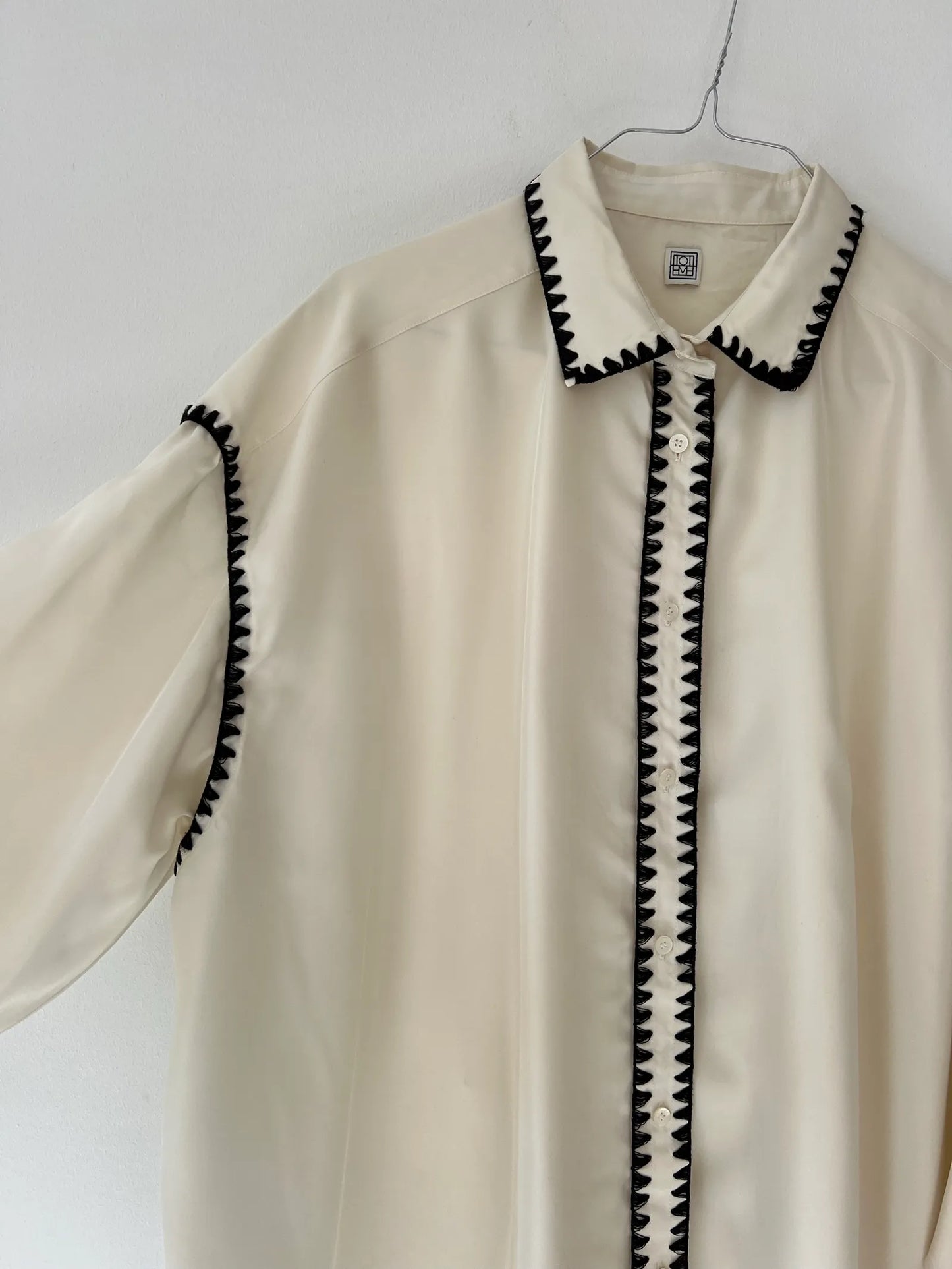 Toteme Long Embroidered Silk Shirt