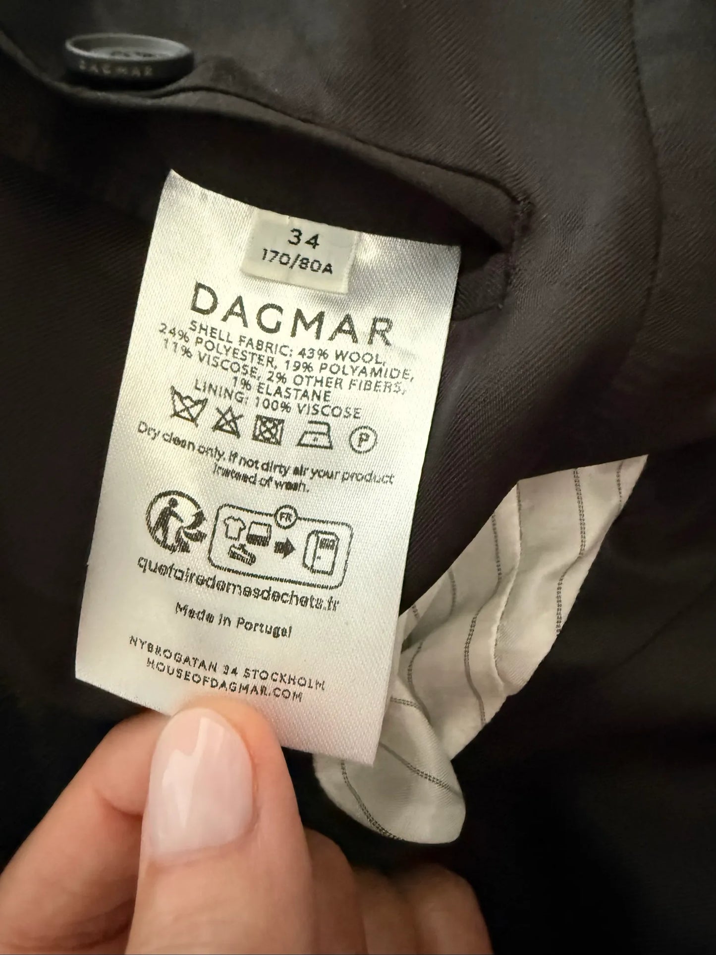 Dagmar Classic Wool Db Pinstripe-ullkavaj