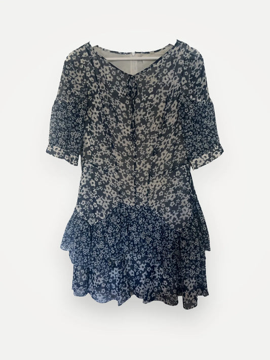 Bora Aksu Mixed Floral Print Chiffon-klänning