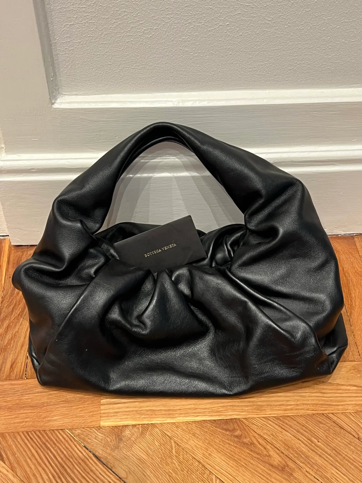 Bottega Veneta Black Medium Shoulder Pouch Handbag