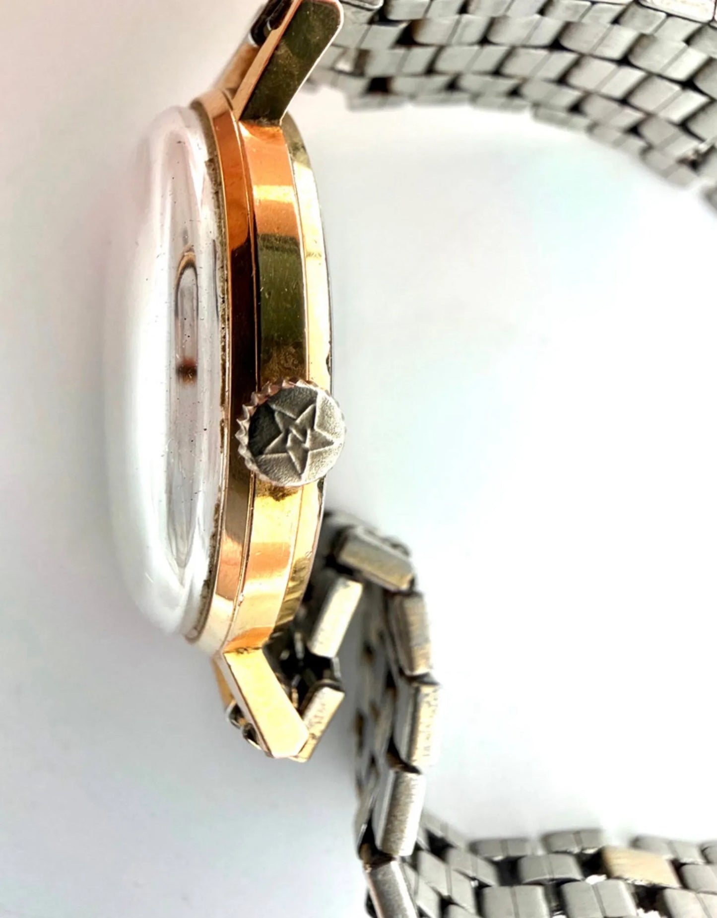Zenith Vintage Watch – Gold Plated Case Swiss Hand-wound Silver Sunburst Dial Watch