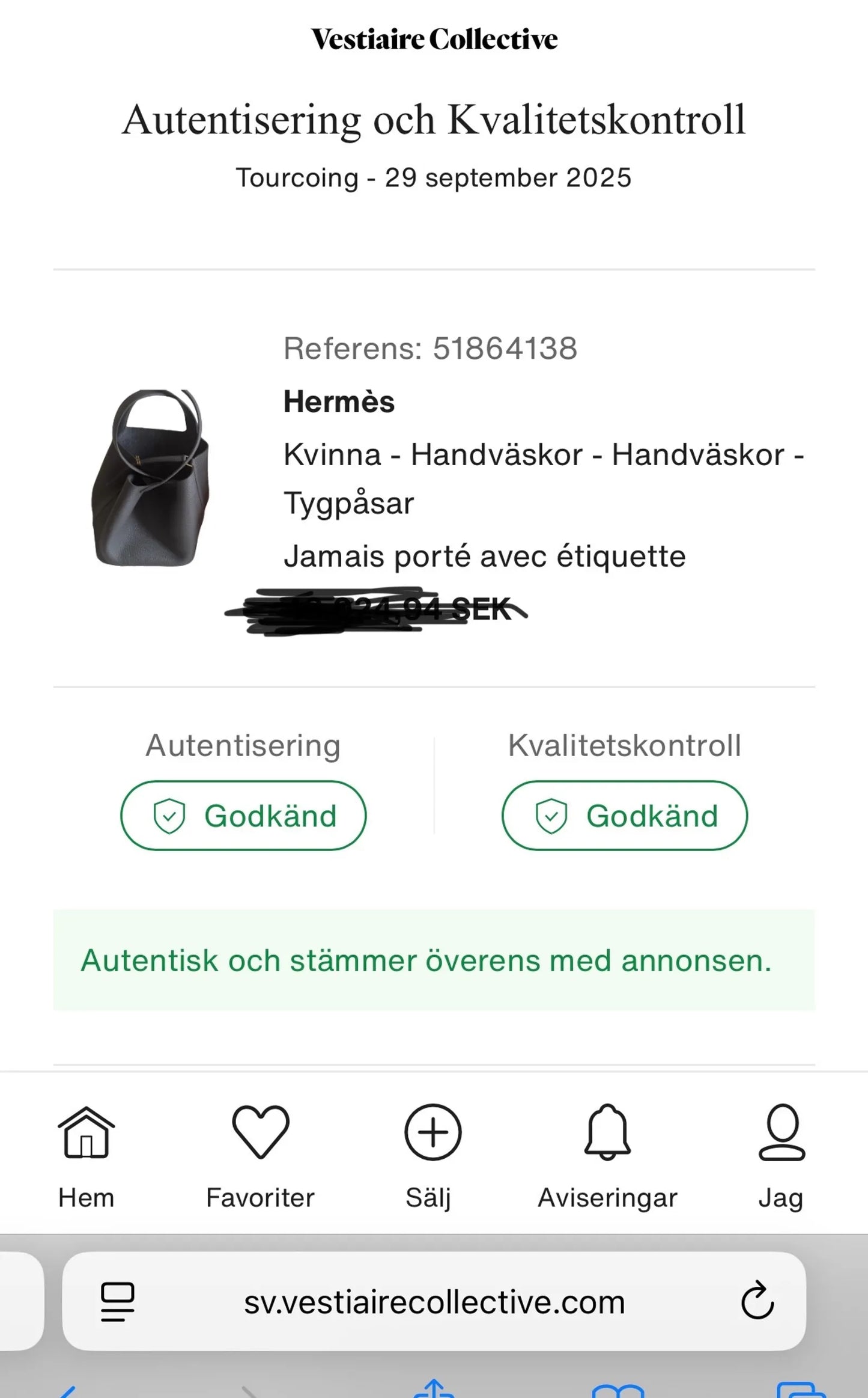 Hermès Picotin 22-skinnhandväska NWOT