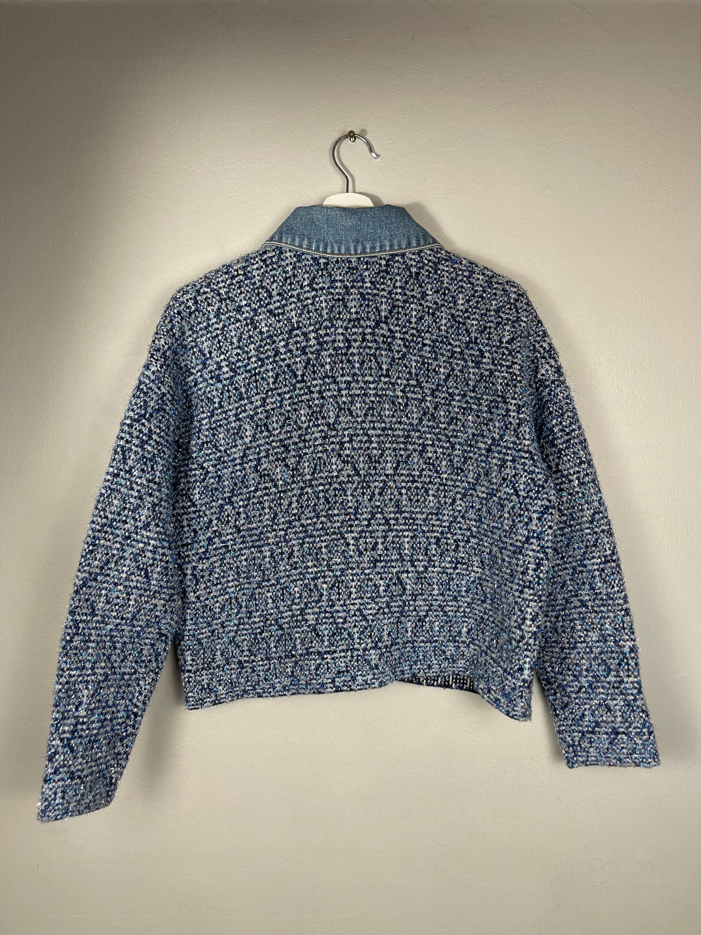 Sandro Fancy Knit Cropped Jacket
