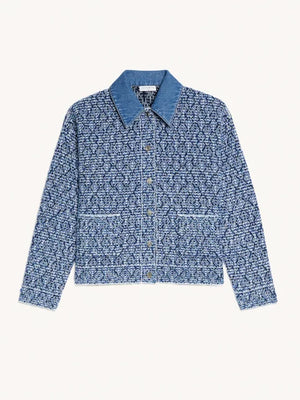 Sandro Fancy Knit Cropped Jacket